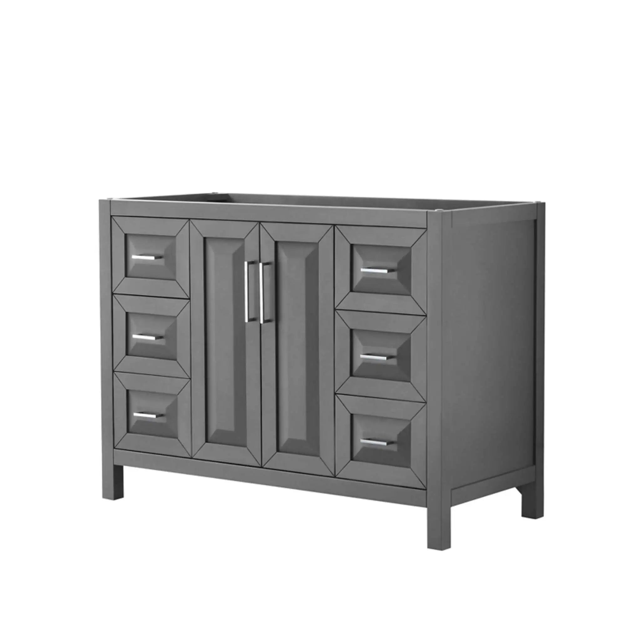 48" Daria Single Bathroom Vanity in Dark Gray with Polished Chrome Trim by Wyndham