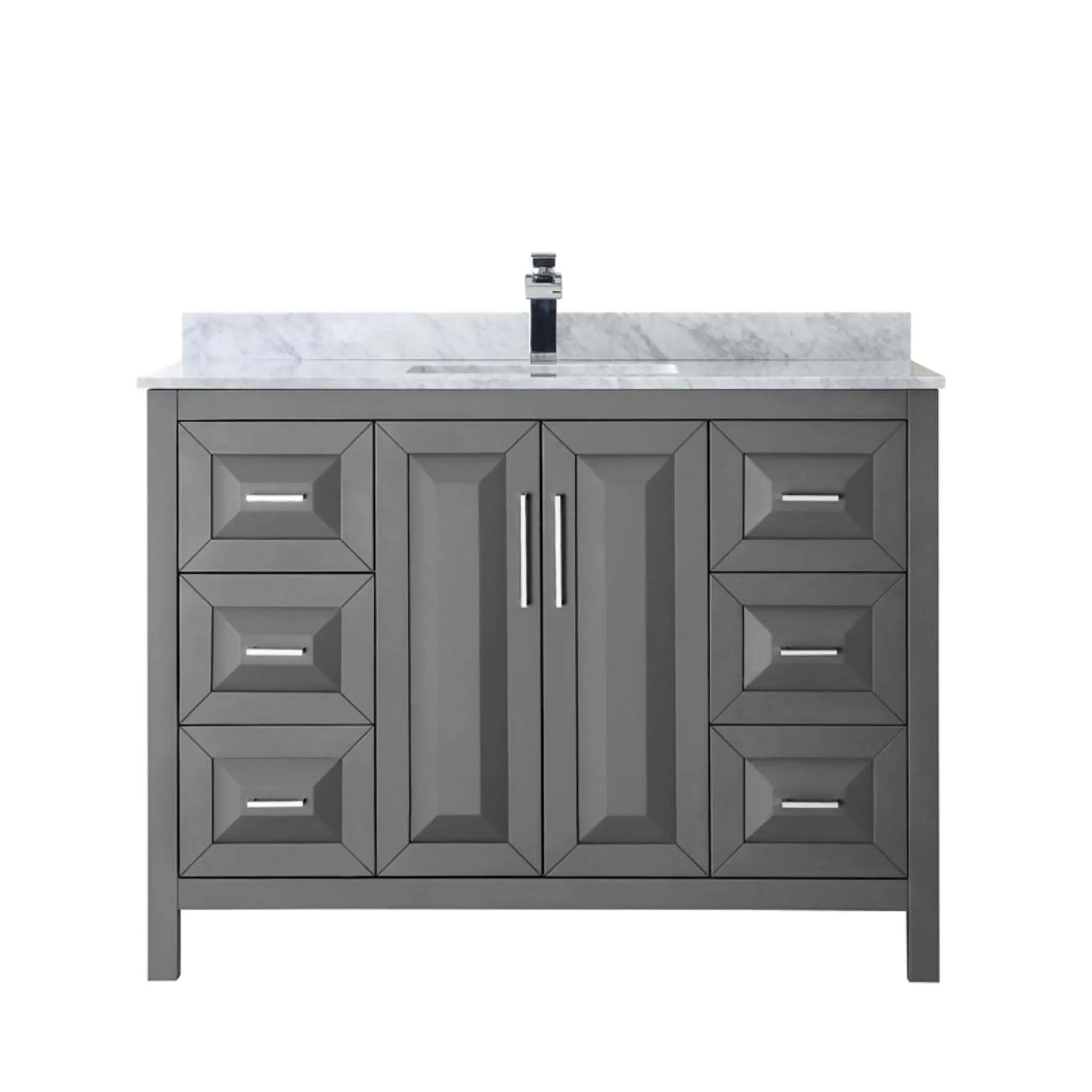 48" Daria Single Bathroom Vanity in Dark Gray with Polished Chrome Trim by Wyndham