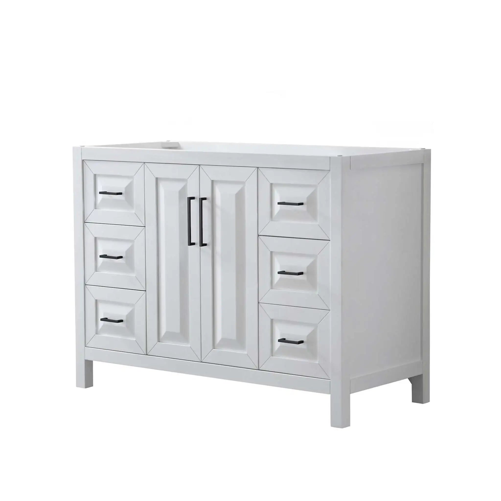 48" Daria Single Bathroom Vanity in White with Matte Black Trim by Wyndham