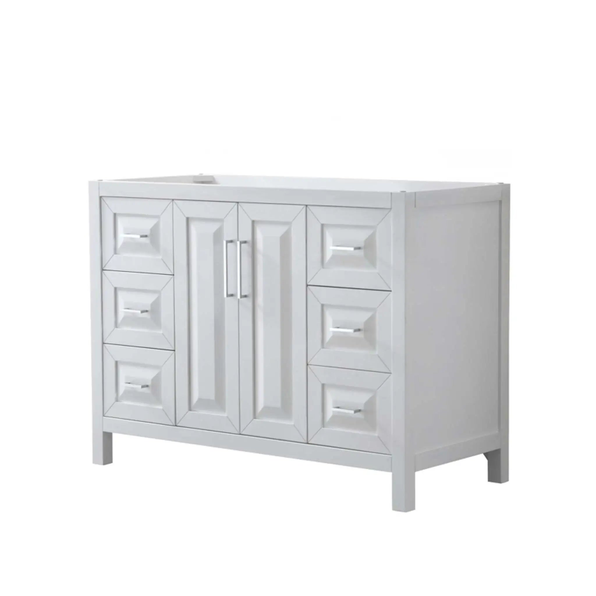 48" Daria Single Bathroom Vanity in White with Polished Chrome Trim by Wyndham