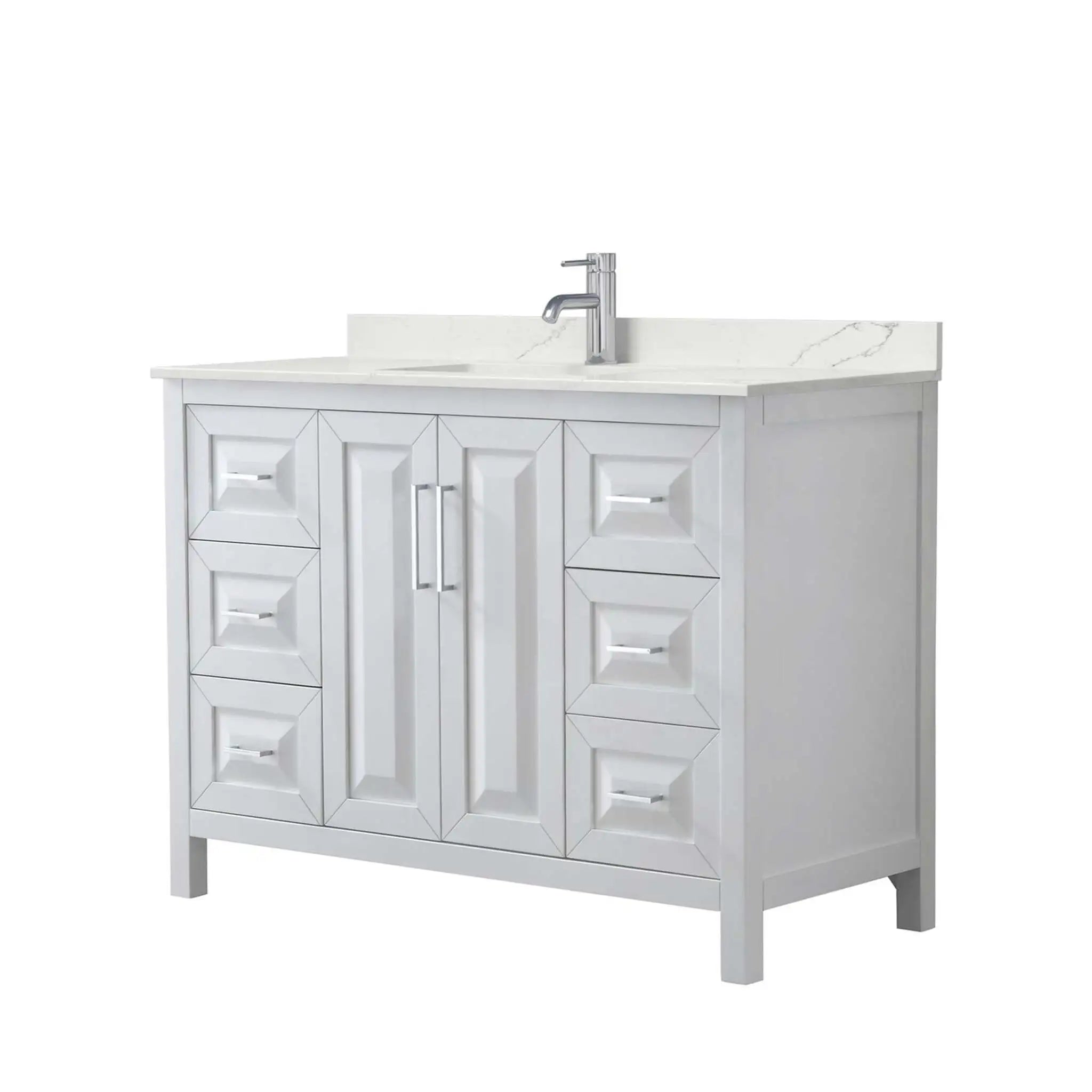 48" Daria Single Bathroom Vanity in White with Polished Chrome Trim by Wyndham