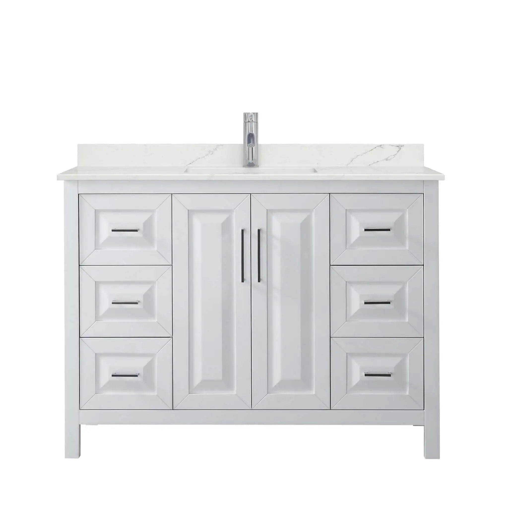48" Daria Single Bathroom Vanity in White with Polished Chrome Trim by Wyndham