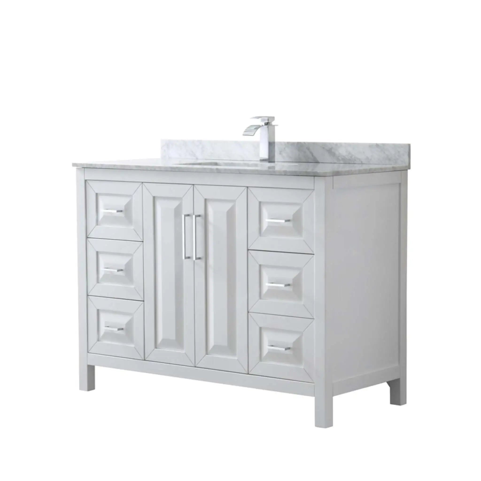 48" Daria Single Bathroom Vanity in White with Polished Chrome Trim by Wyndham
