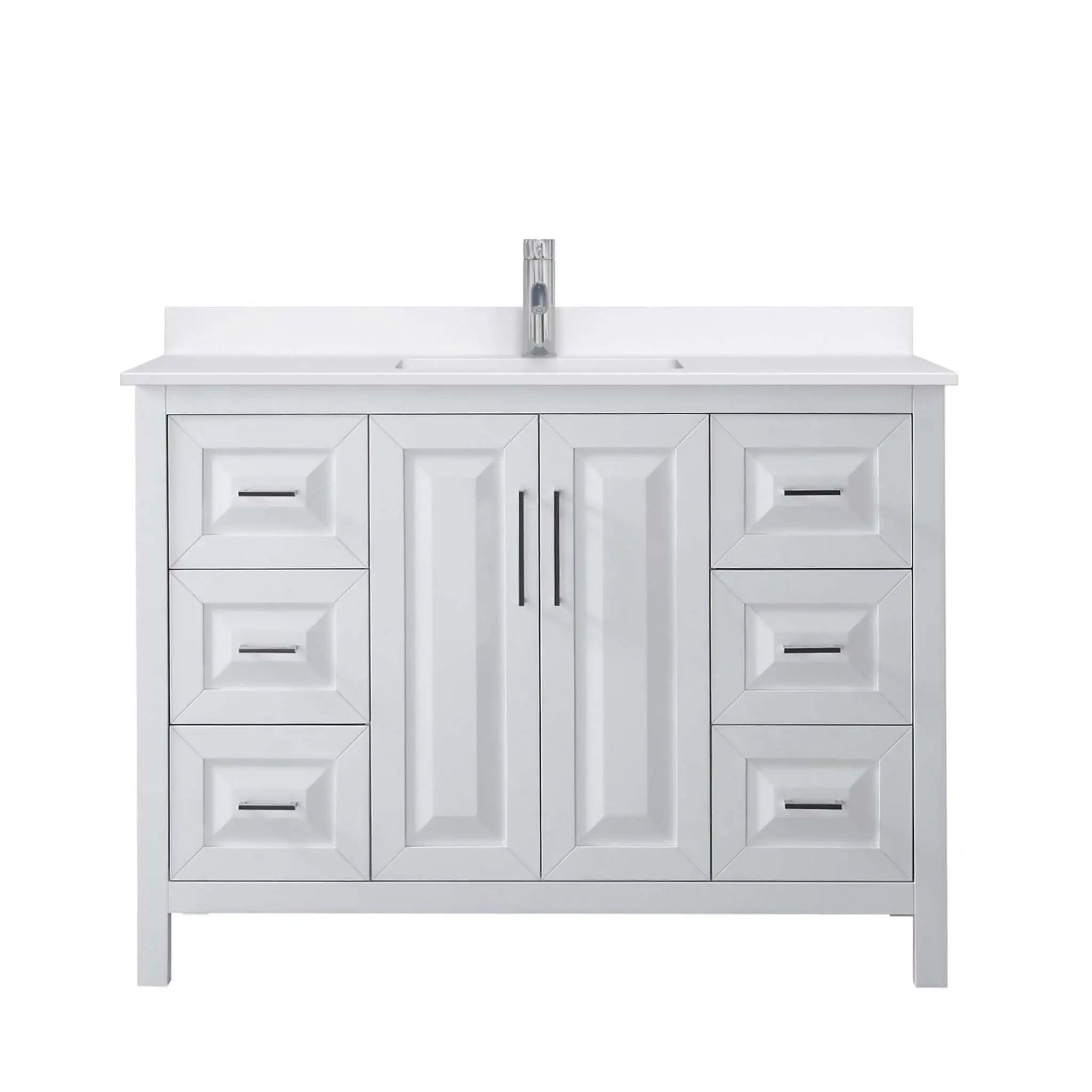 48" Daria Single Bathroom Vanity in White with Polished Chrome Trim by Wyndham