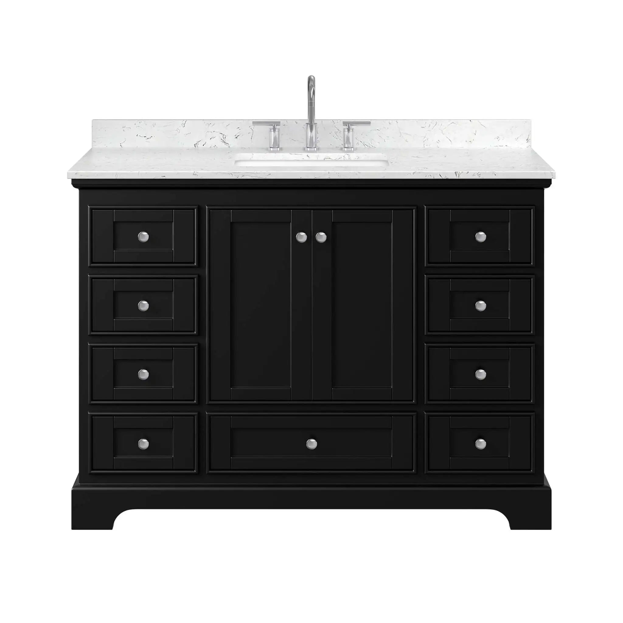48" Deborah Single Bathroom Vanity in Dark Espresso with Polished Chrome Trim by Wyndham