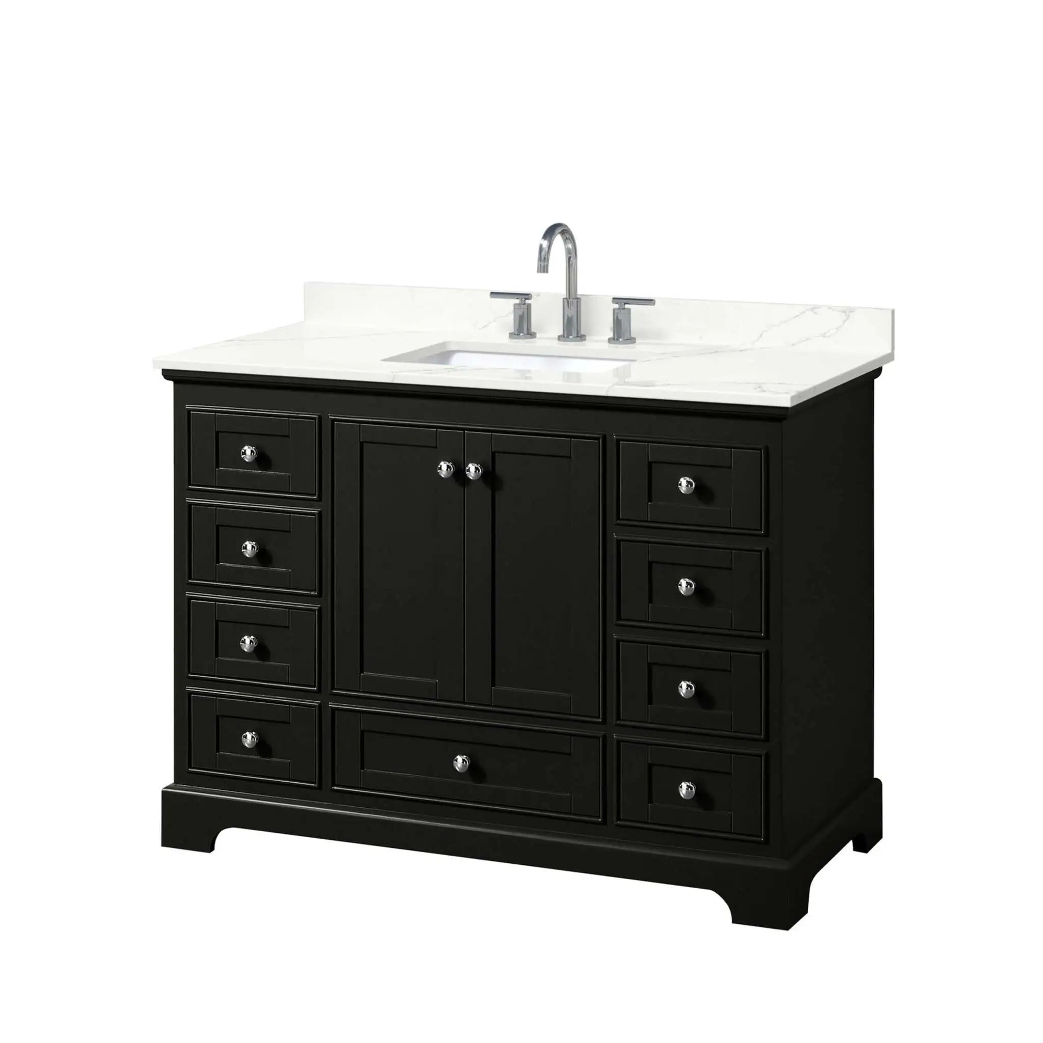 48" Deborah Single Bathroom Vanity in Dark Espresso with Polished Chrome Trim by Wyndham