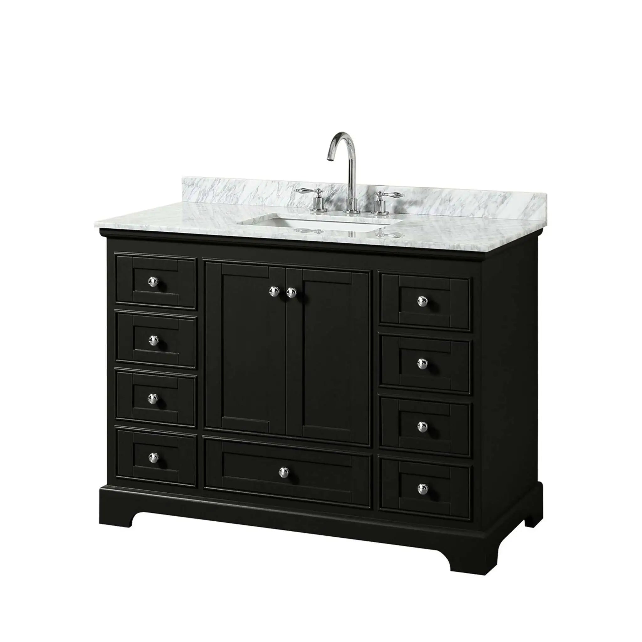 48" Deborah Single Bathroom Vanity in Dark Espresso with Polished Chrome Trim by Wyndham