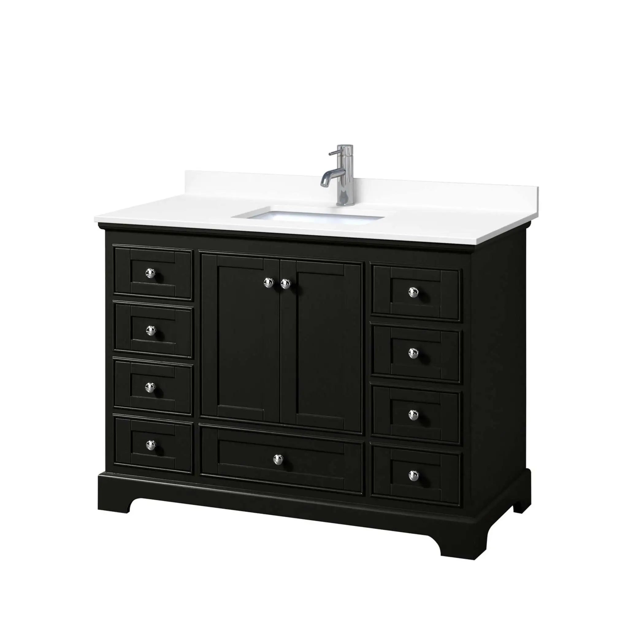 48" Deborah Single Bathroom Vanity in Dark Espresso with Polished Chrome Trim by Wyndham