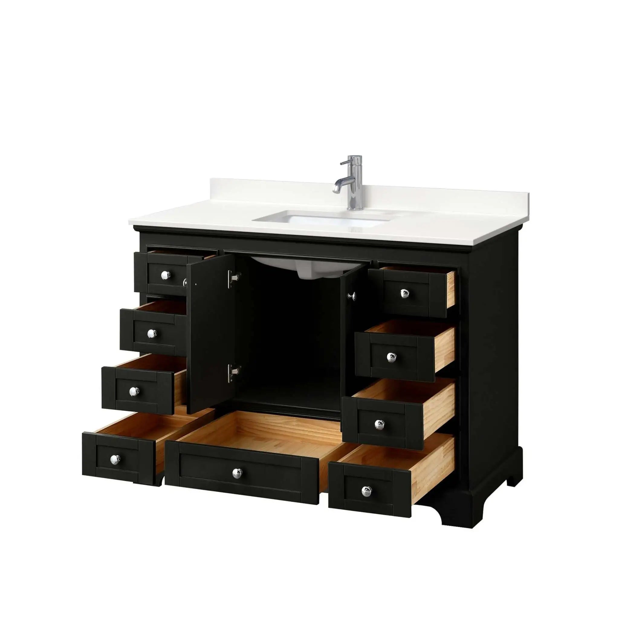 48" Deborah Single Bathroom Vanity in Dark Espresso with Polished Chrome Trim by Wyndham
