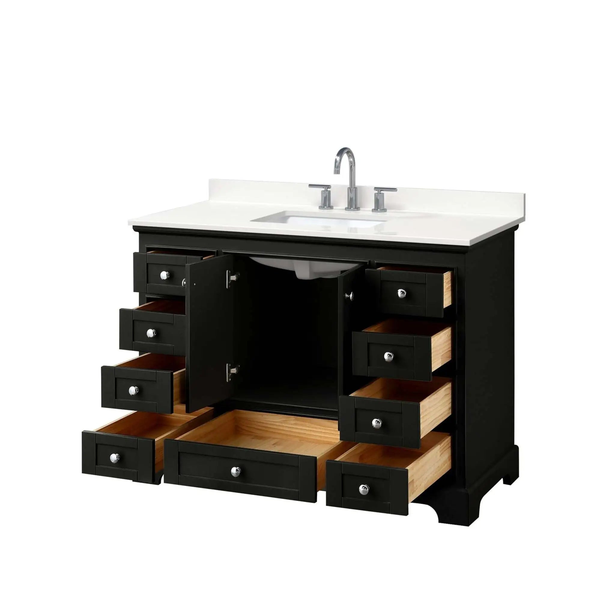 48" Deborah Single Bathroom Vanity in Dark Espresso with Polished Chrome Trim by Wyndham