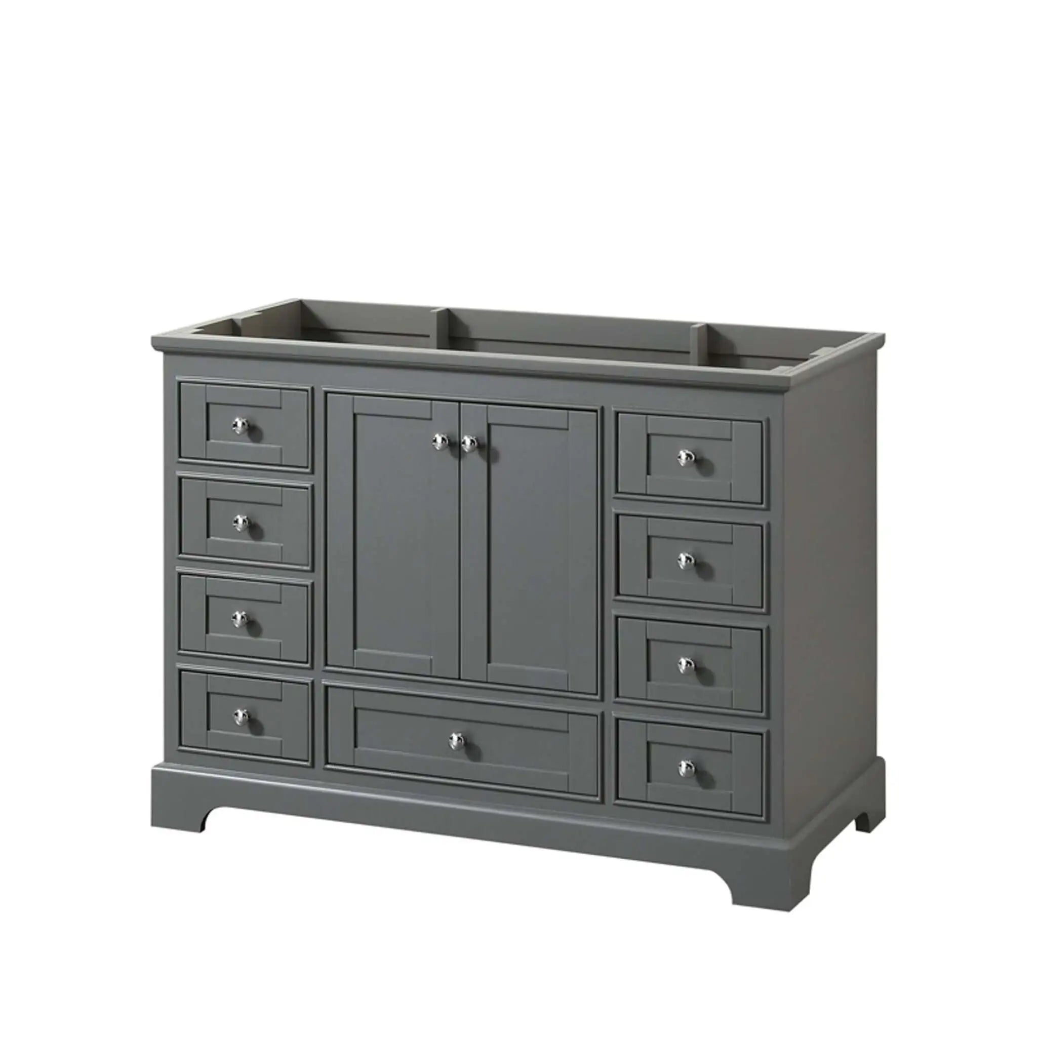 48" Deborah Single Bathroom Vanity in Dark Gray with Polished Chrome Trim by Wyndham