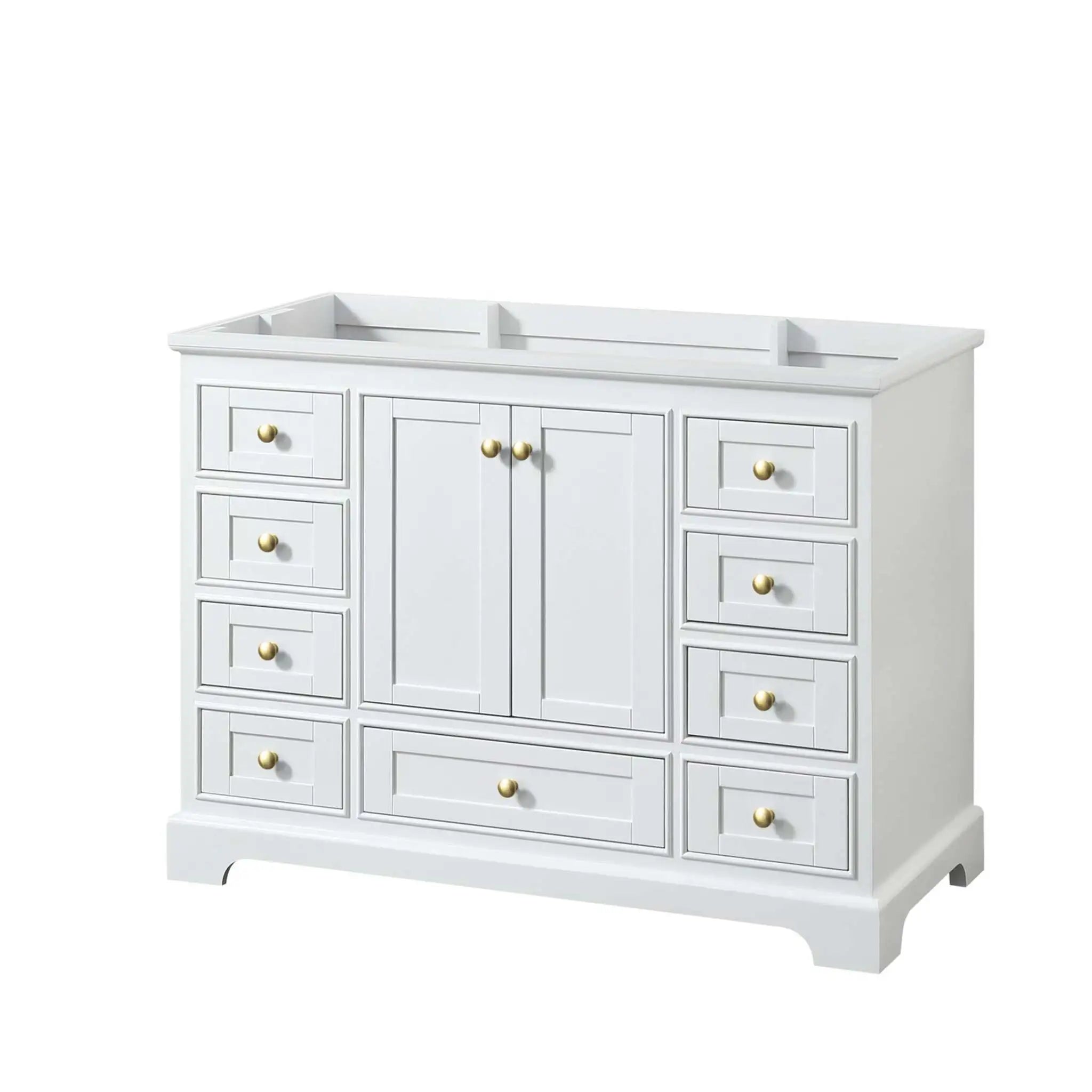 48" Deborah Single Bathroom Vanity in White with Brushed Gold Trim by Wyndham