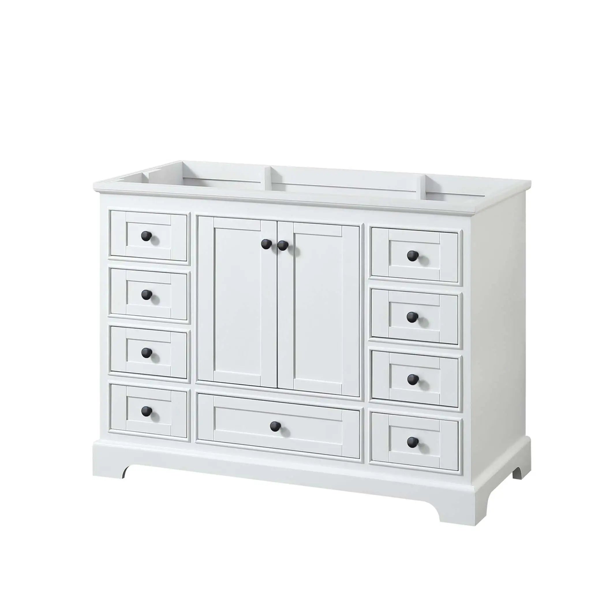 48" Deborah Single Bathroom Vanity in White with Matte Black Trim by Wyndham