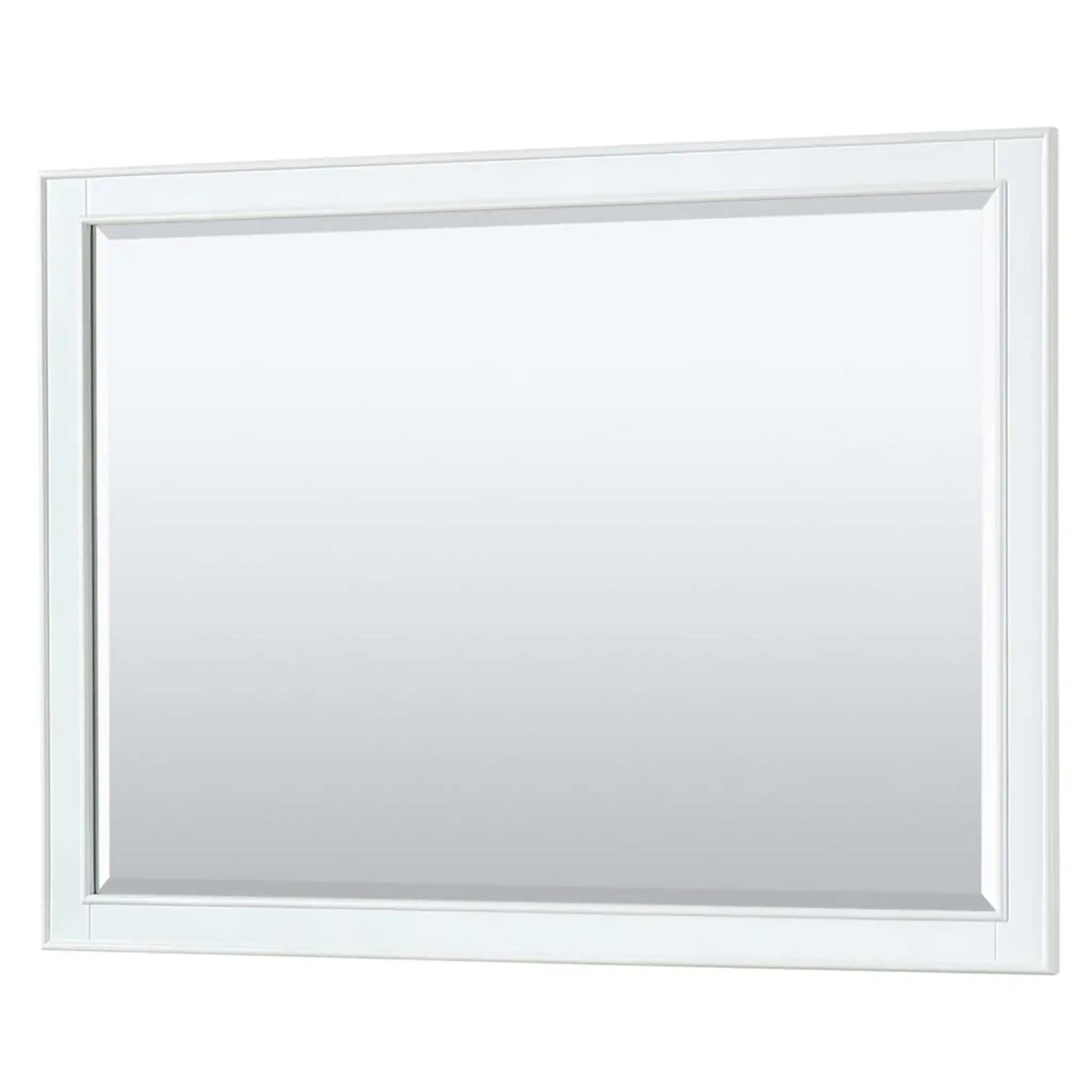 48" Deborah Single Bathroom Vanity in White with Polished Chrome Trim & 46" Mirror by Wyndham
