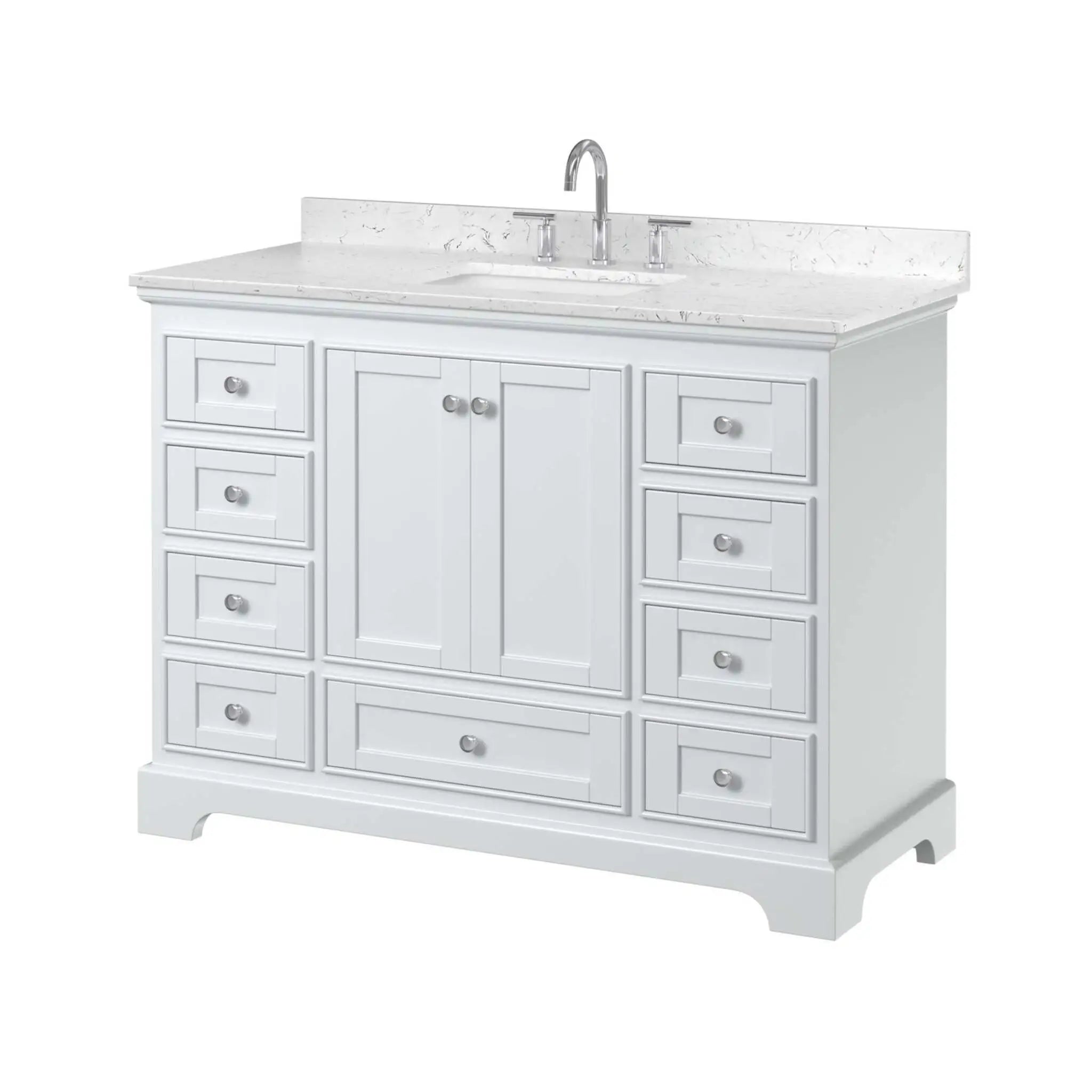 48" Deborah Single Bathroom Vanity in White with Polished Chrome Trim by Wyndham