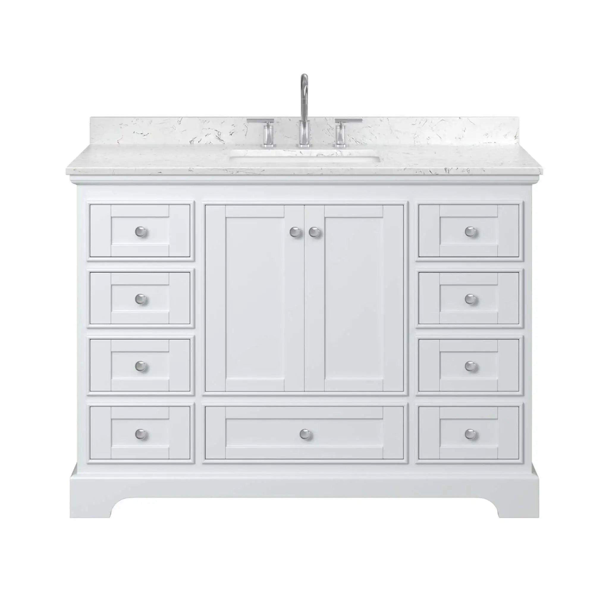 48" Deborah Single Bathroom Vanity in White with Polished Chrome Trim by Wyndham