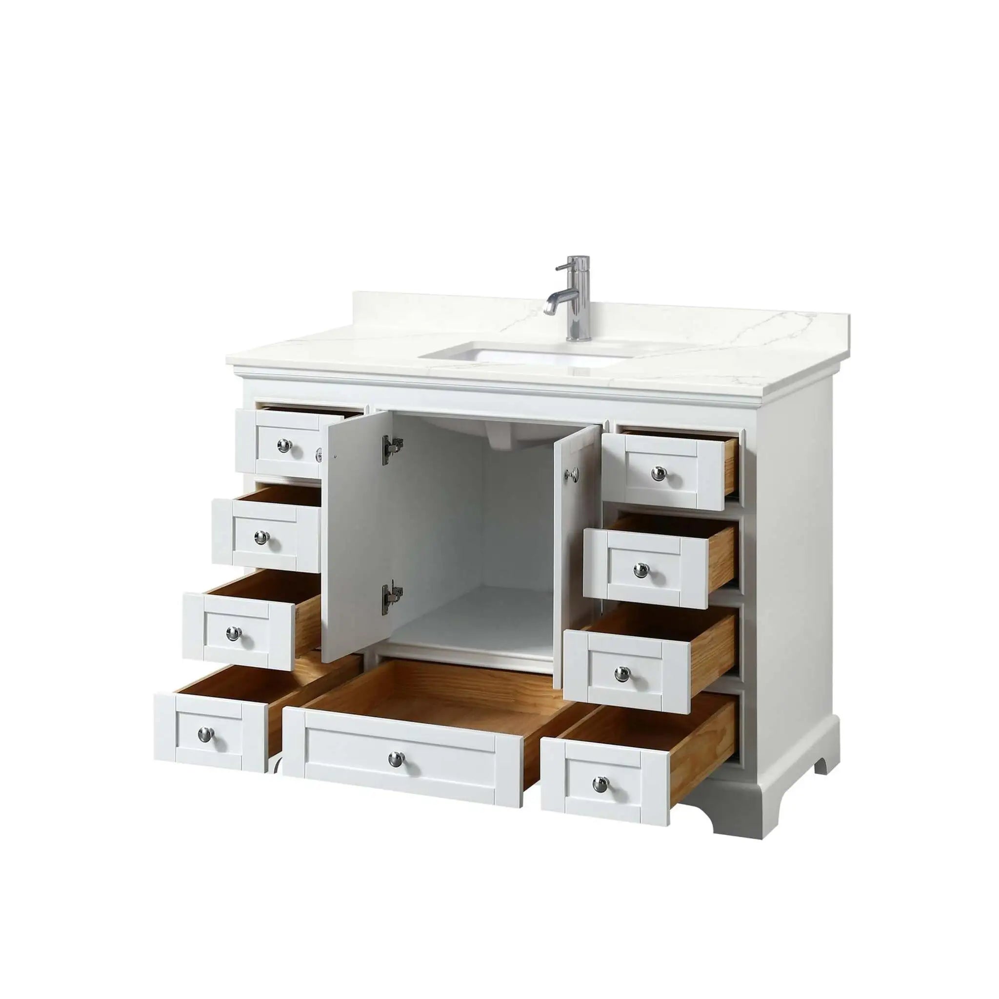 48" Deborah Single Bathroom Vanity in White with Polished Chrome Trim by Wyndham