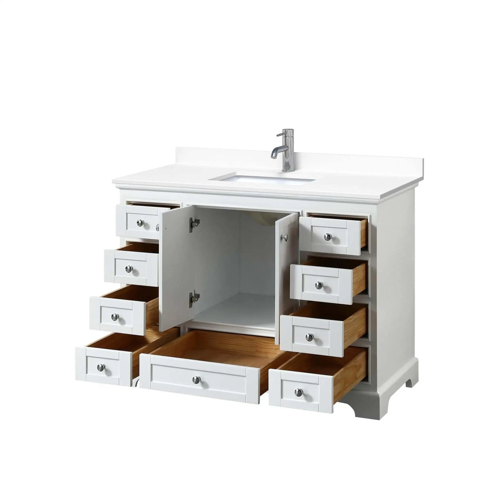 48" Deborah Single Bathroom Vanity in White with Polished Chrome Trim by Wyndham