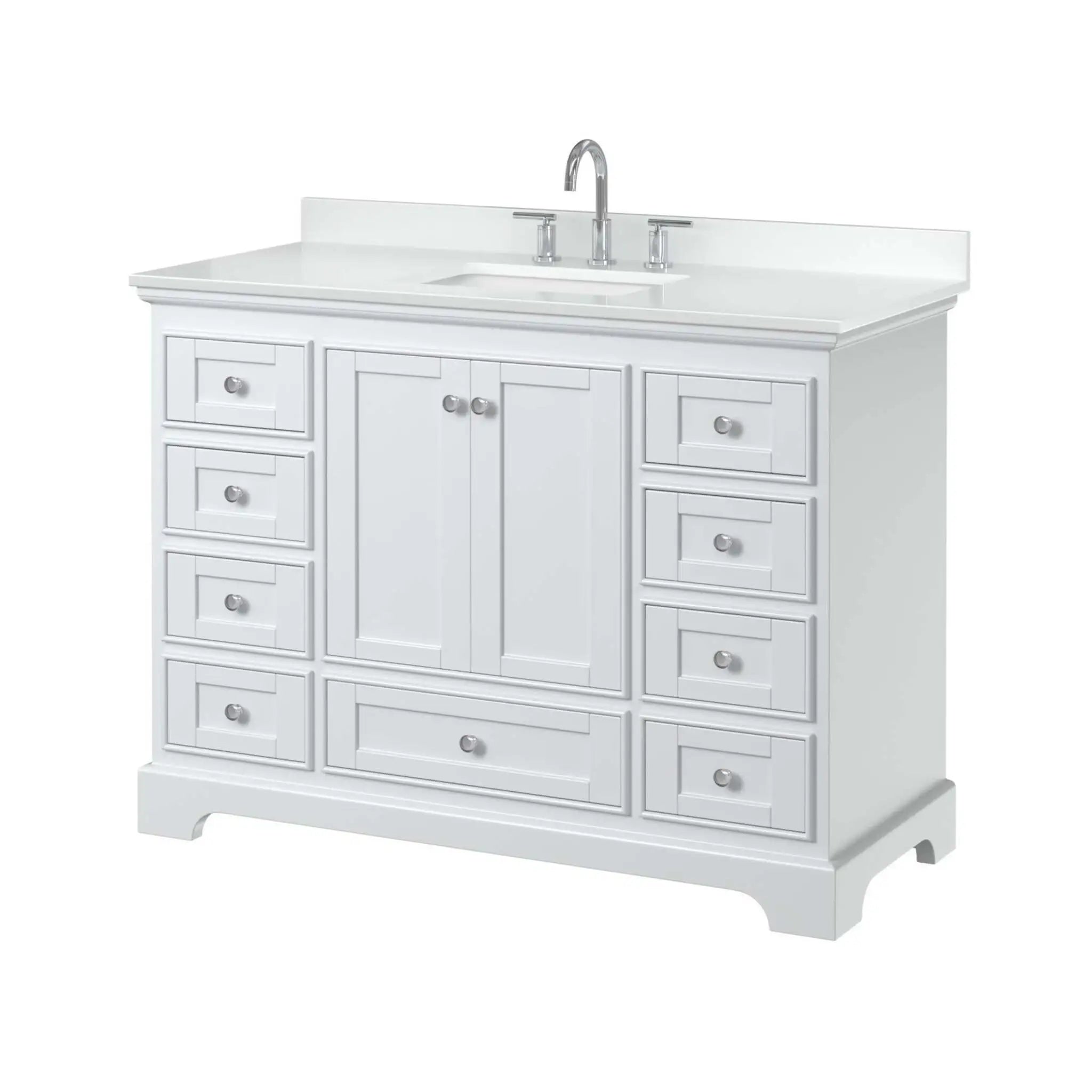 48" Deborah Single Bathroom Vanity in White with Polished Chrome Trim by Wyndham