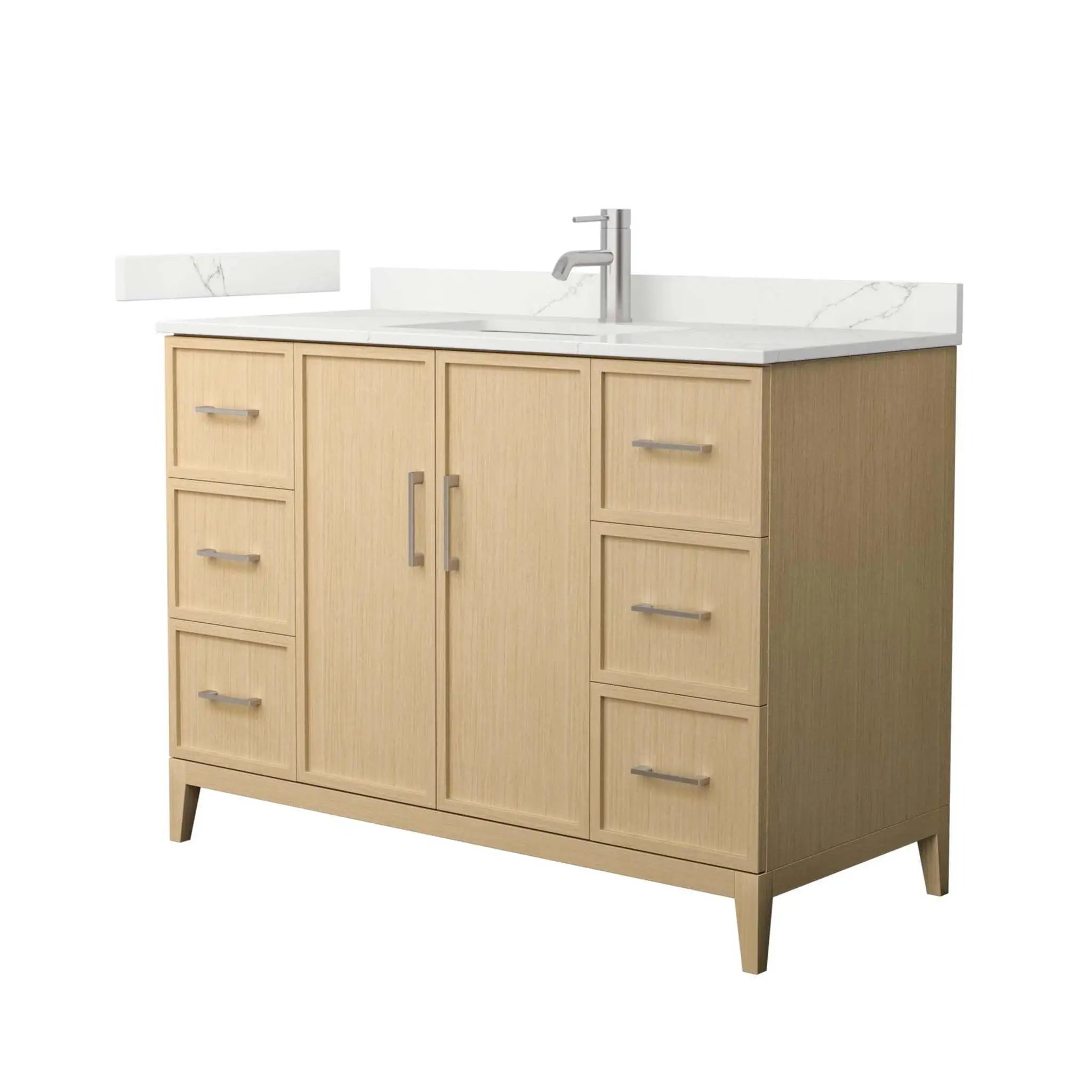 48" Elan Single Bathroom Vanity in White Oak with Brushed Nickel Trim by Wyndham