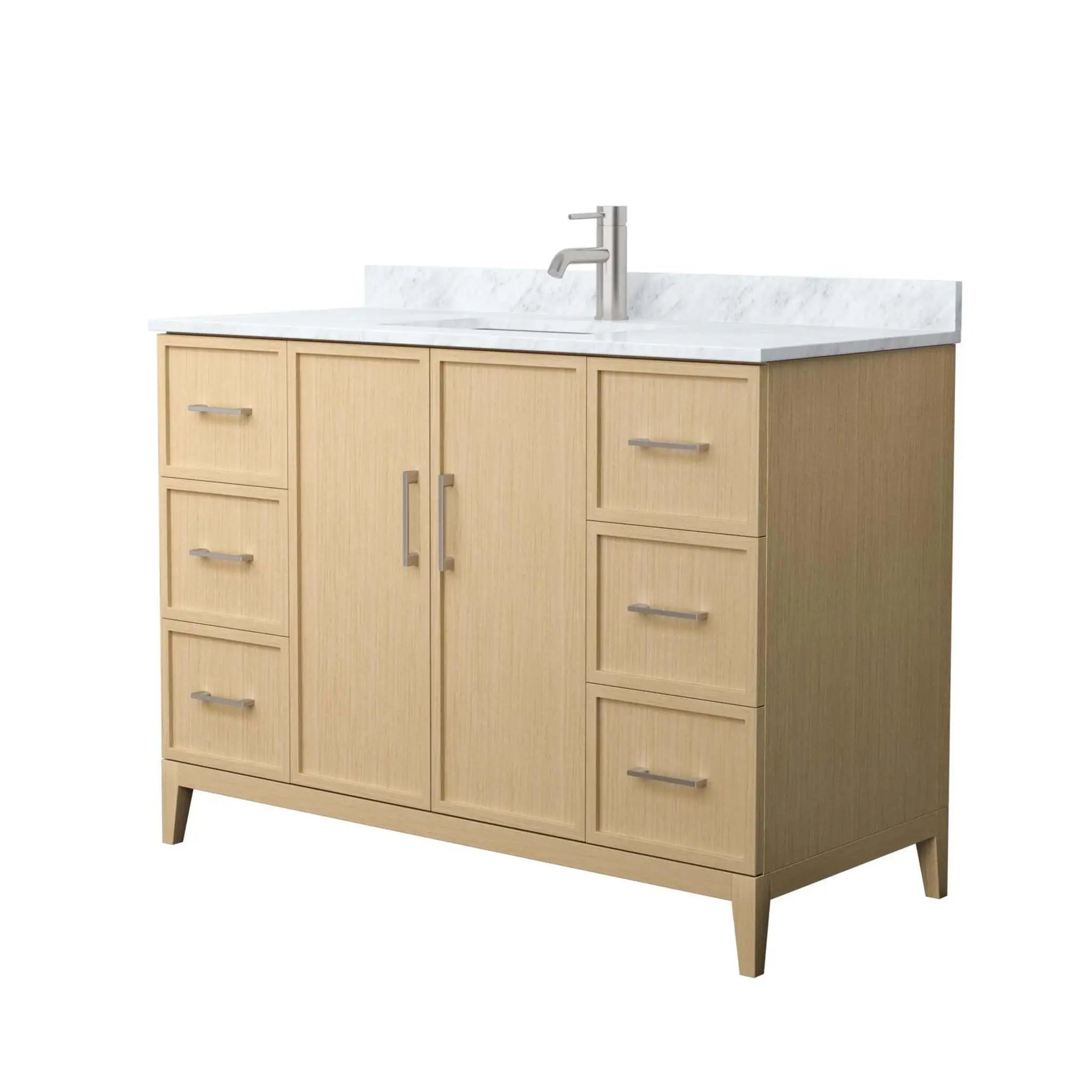 48" Elan Single Bathroom Vanity in White Oak with Brushed Nickel Trim by Wyndham