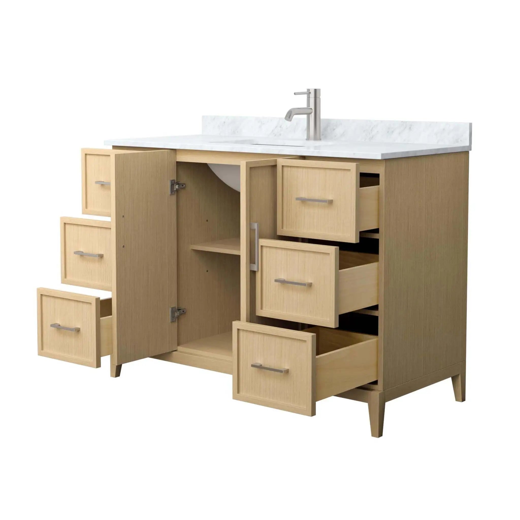 48" Elan Single Bathroom Vanity in White Oak with Brushed Nickel Trim by Wyndham