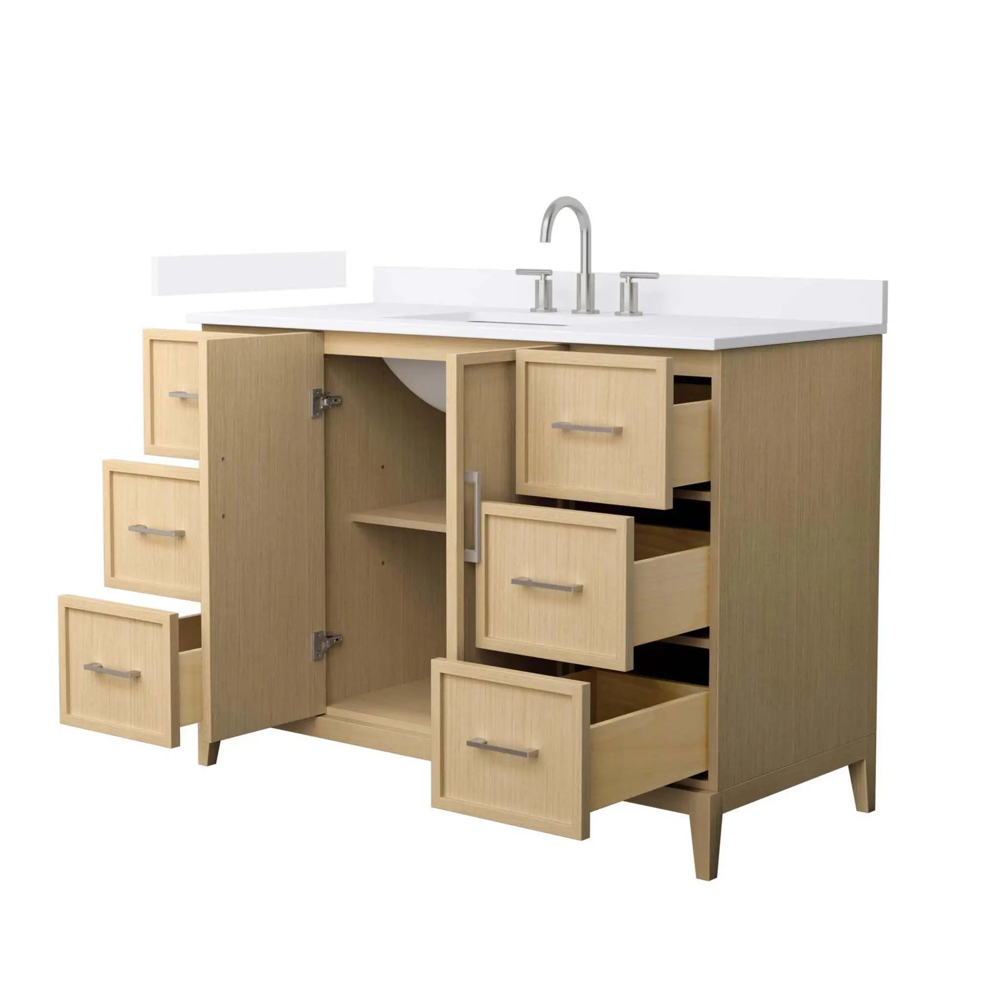 48" Elan Single Bathroom Vanity in White Oak with Brushed Nickel Trim by Wyndham
