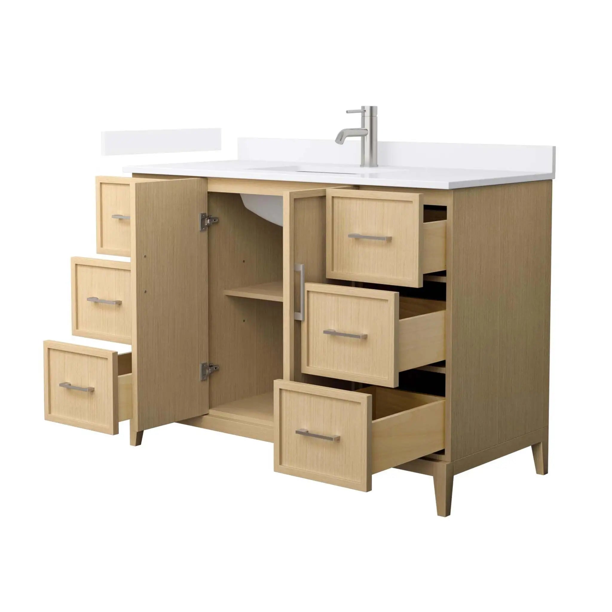 48" Elan Single Bathroom Vanity in White Oak with Brushed Nickel Trim by Wyndham