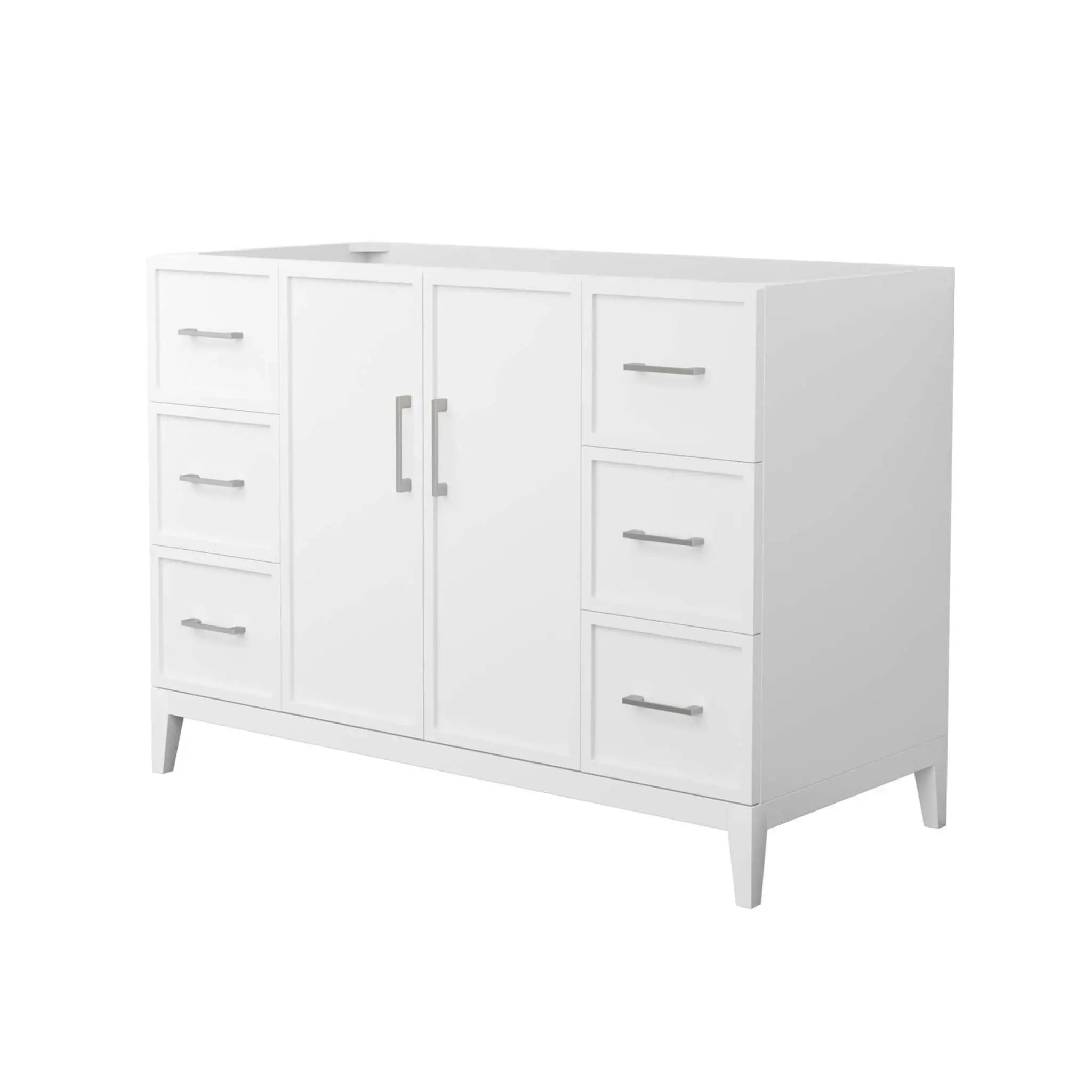 48" Elan Single Bathroom Vanity in White with Brushed Nickel Trim by Wyndham