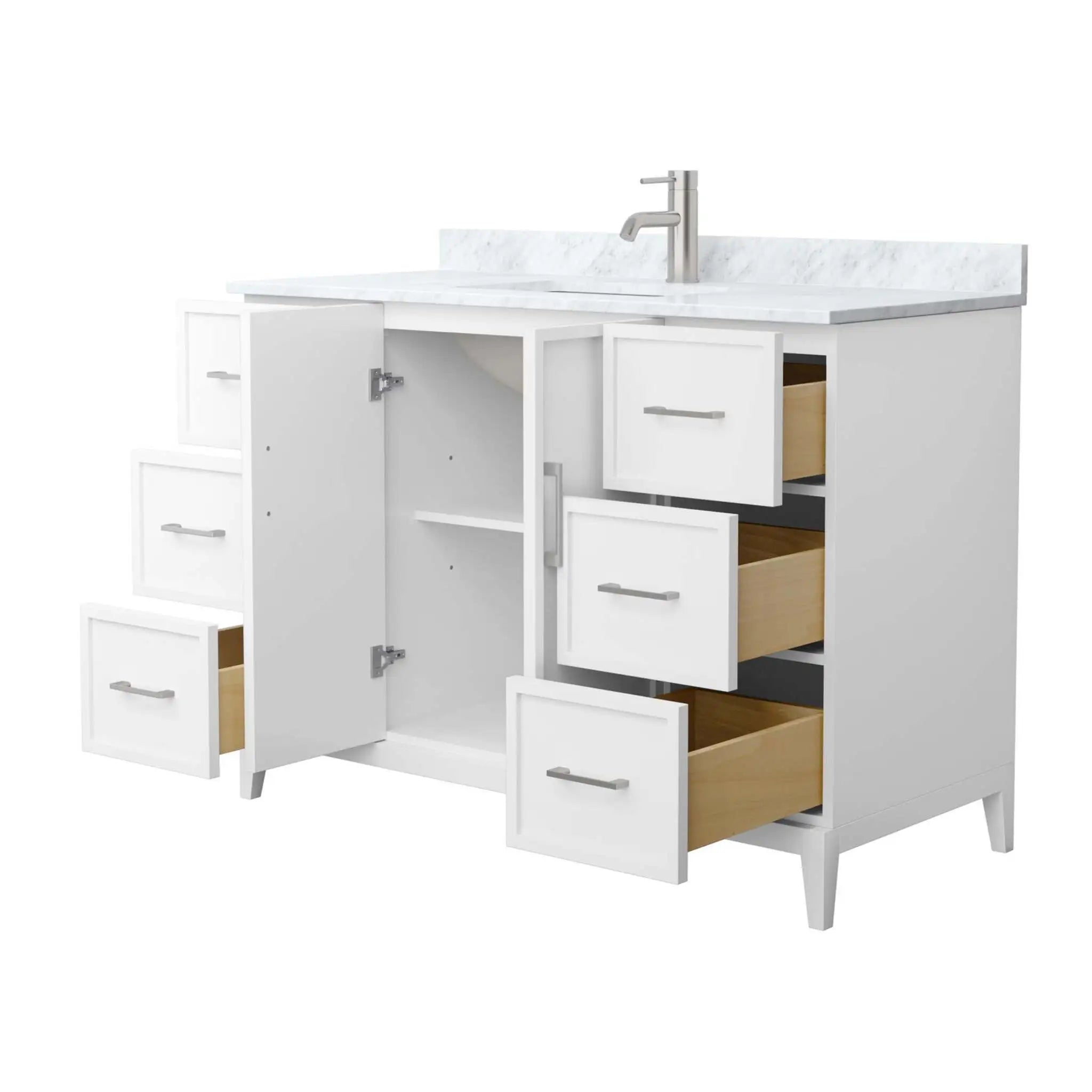 48" Elan Single Bathroom Vanity in White with Brushed Nickel Trim by Wyndham