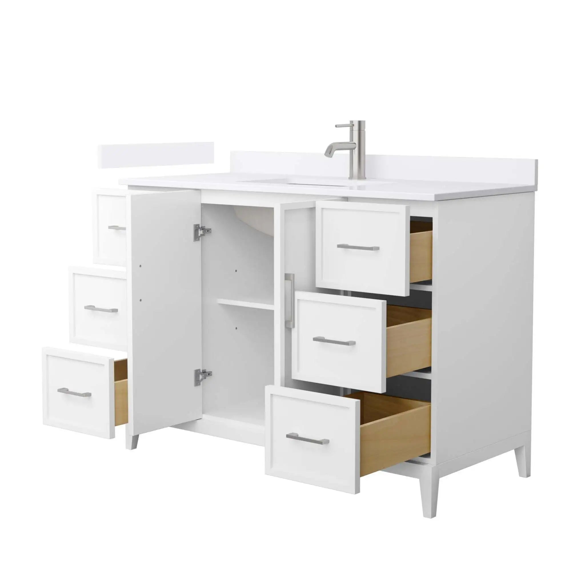 48" Elan Single Bathroom Vanity in White with Brushed Nickel Trim by Wyndham