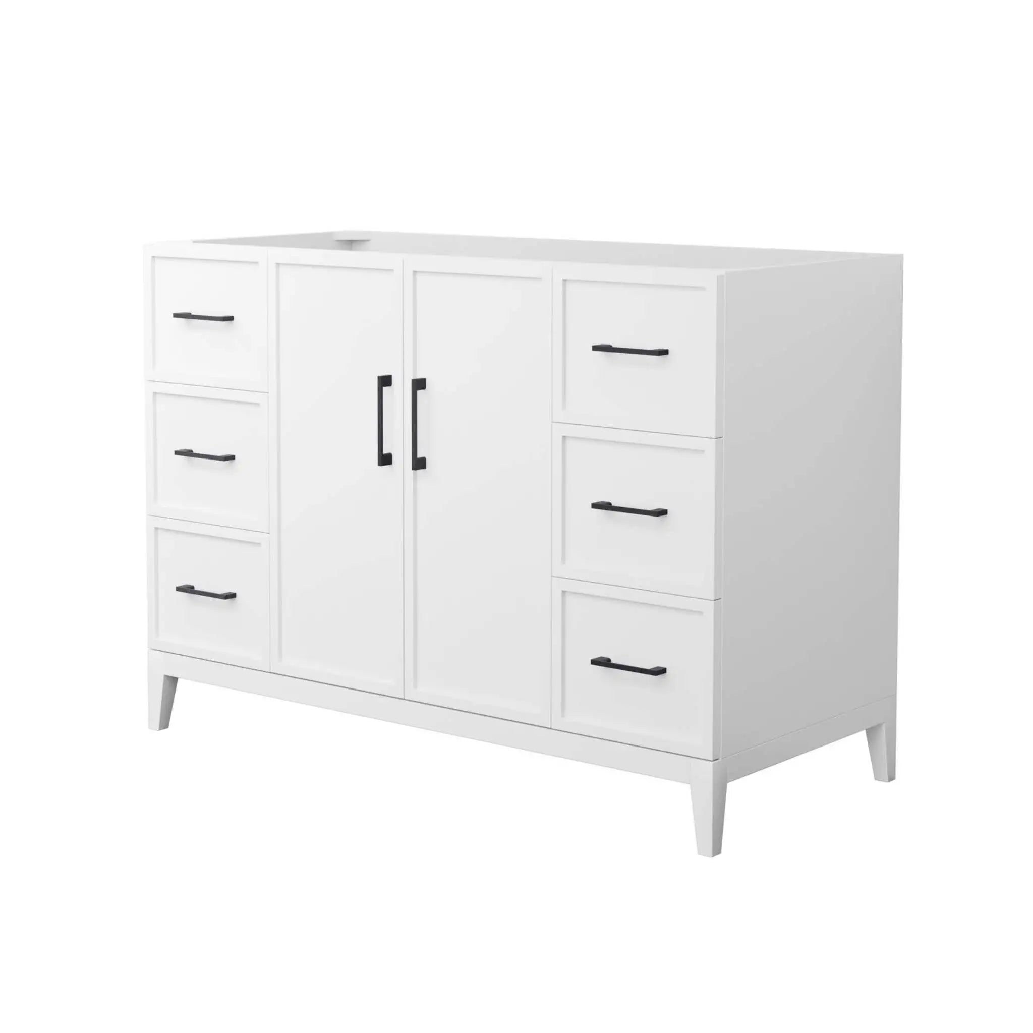 48" Elan Single Bathroom Vanity in White with Matte Black Trim by Wyndham