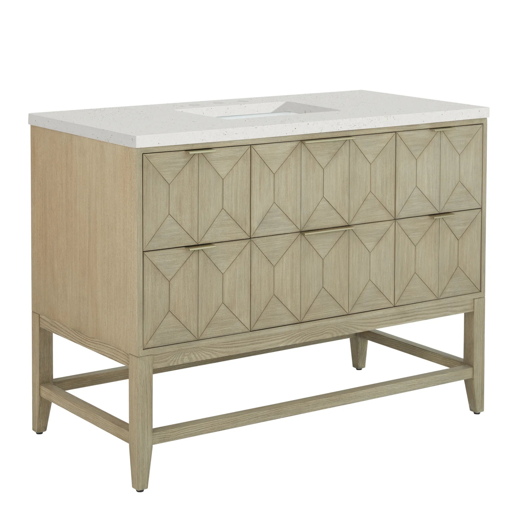 48" Emmeline Single Vanity in Pebble Oak-Lime Delight Silestone-8" Widespread image 8