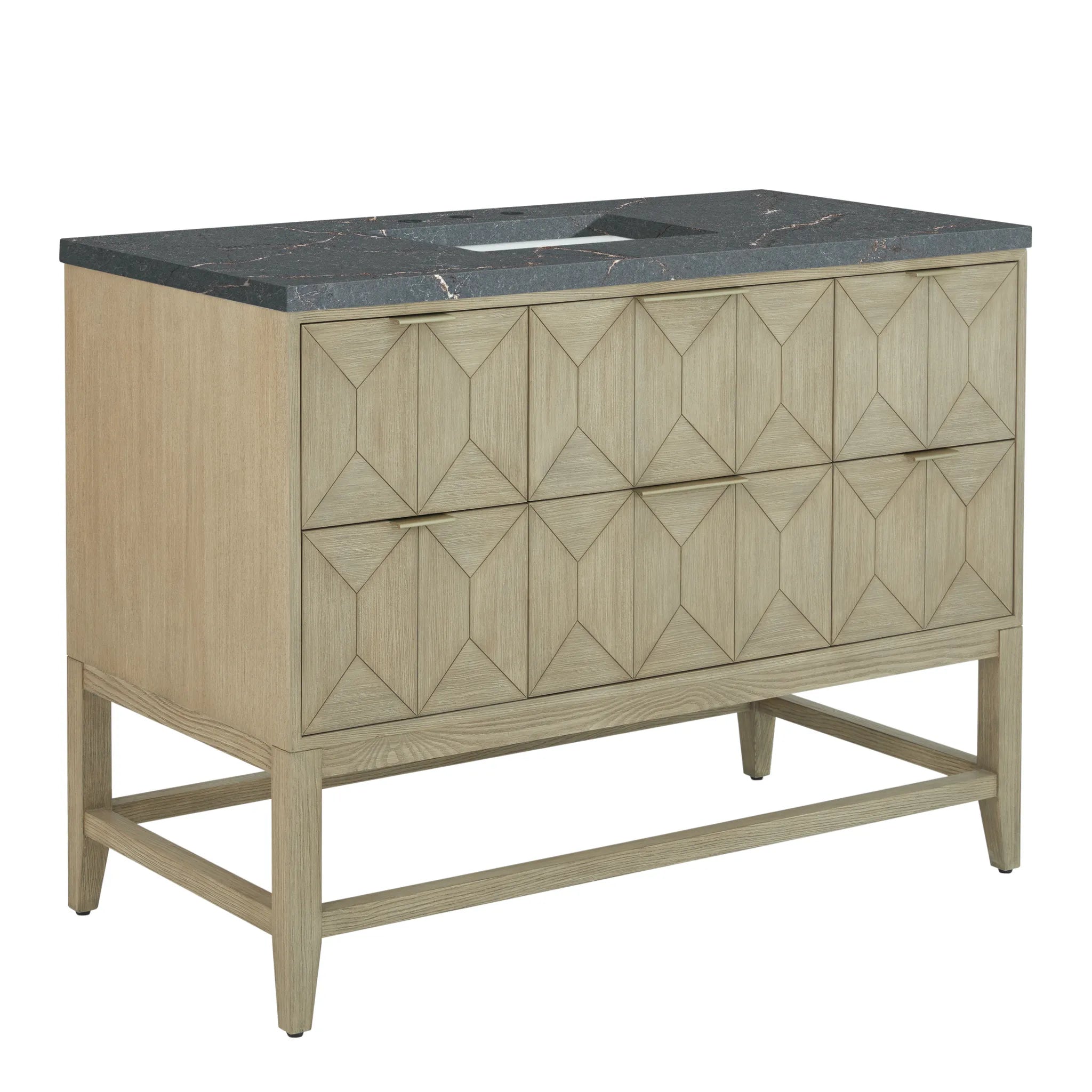 48" Emmeline Single Vanity in Pebble Oak-Parisien Bleu Silestone-8" Widespread image 8