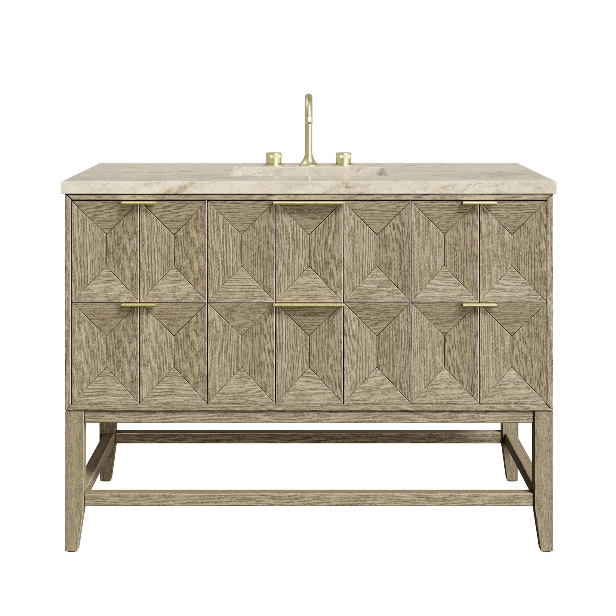 48" Emmeline Single Vanity in Pebble Oak by James Martin Vanities - AURA Modern Home