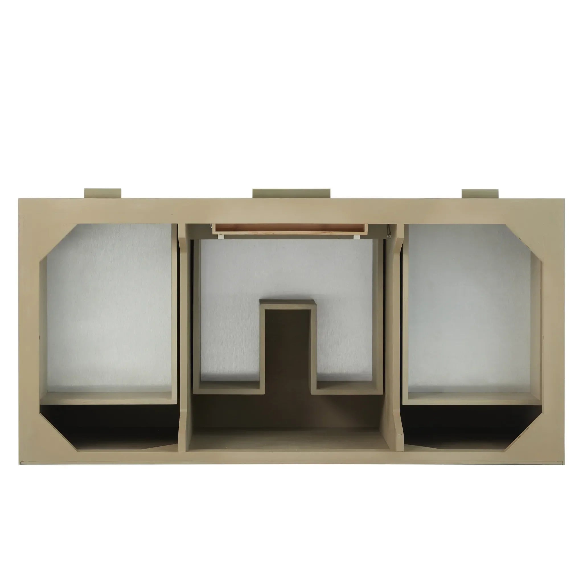48" Emmeline Single Vanity in Pebble Oak w/FreePower Wireless Charger-Ethereal Noctis Silestone-8" Widespread image 6