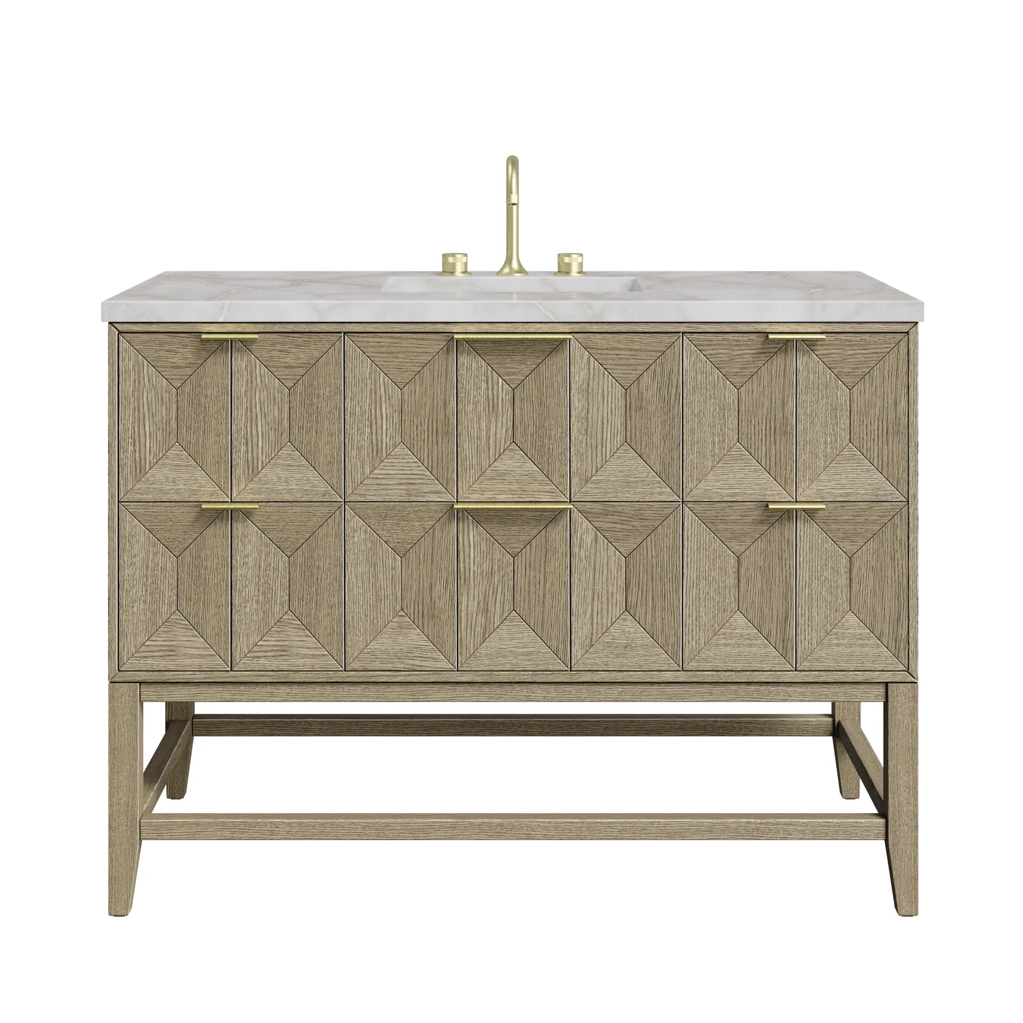48" Emmeline Single Vanity in Pebble Oak by James Martin Vanities - AURA Modern Home