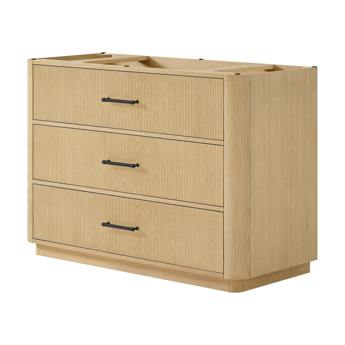 48" Francesca Single Bathroom Vanity Scandinavian Oak Matte Black Trim by wyndham View 24