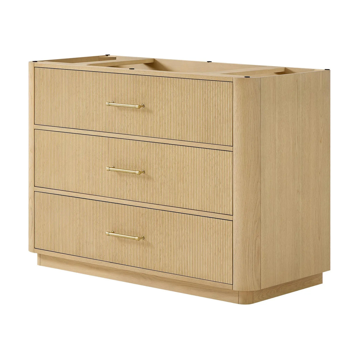 48" Francesca Single Bathroom Vanity Scandinavian Oak Satin Bronze Trim by wyndham View 24