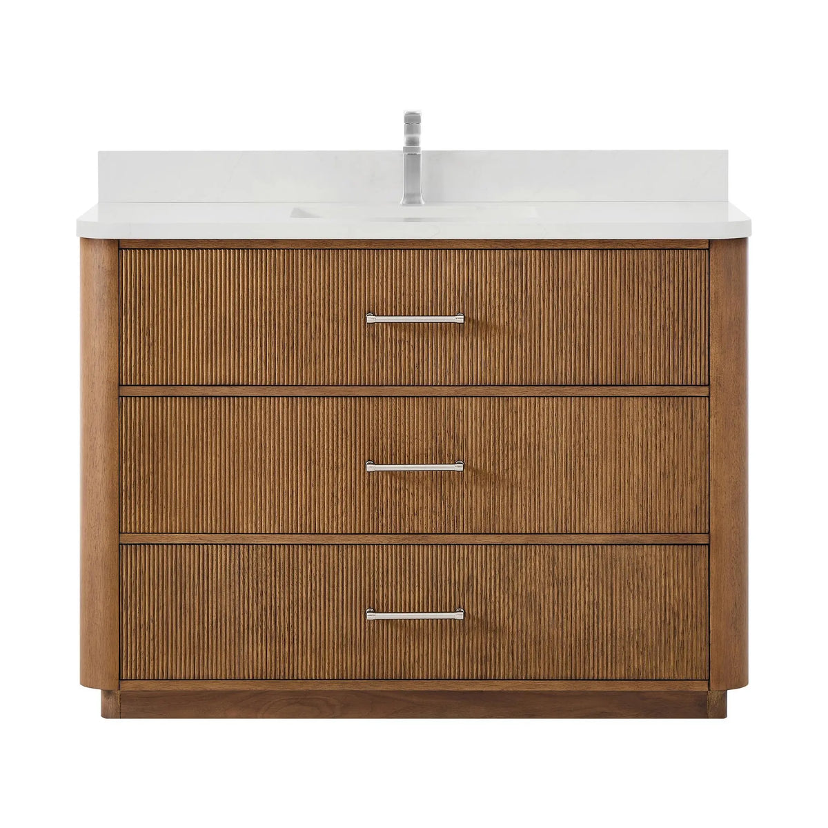 48" Francesca Single Bathroom Vanity Toasted Walnut Brushed Nickel Trim by wyndham View 1