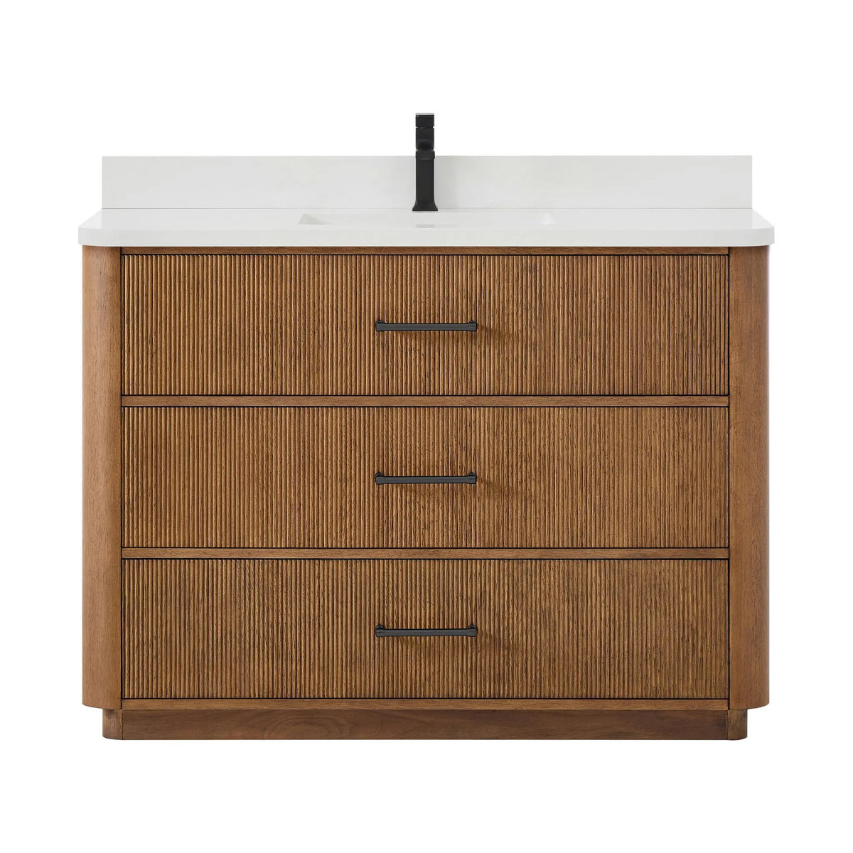 48" Francesca Single Bathroom Vanity Toasted Walnut Matte Black Trim by wyndham View 11