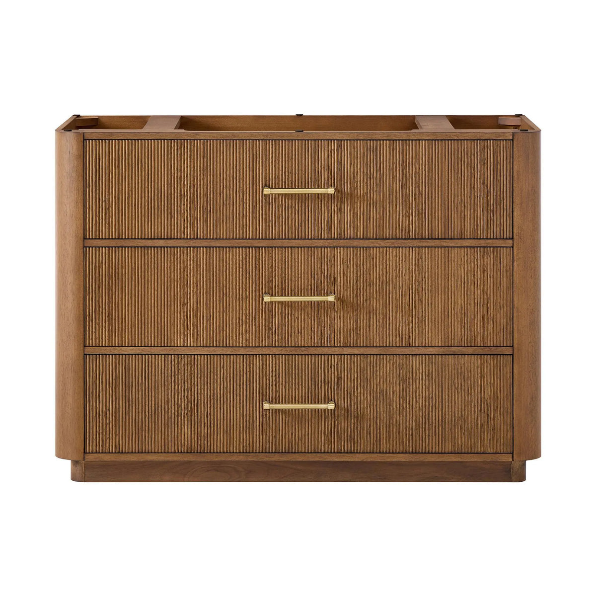 48" Francesca Single Bathroom Vanity Toasted Walnut Satin Bronze Trim by wyndham View 21