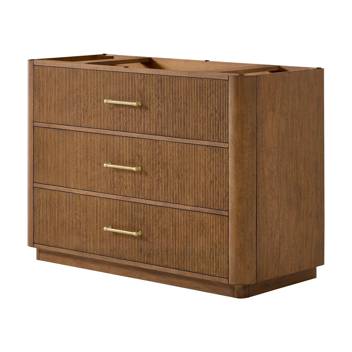 48" Francesca Single Bathroom Vanity Toasted Walnut Satin Bronze Trim by wyndham View 24
