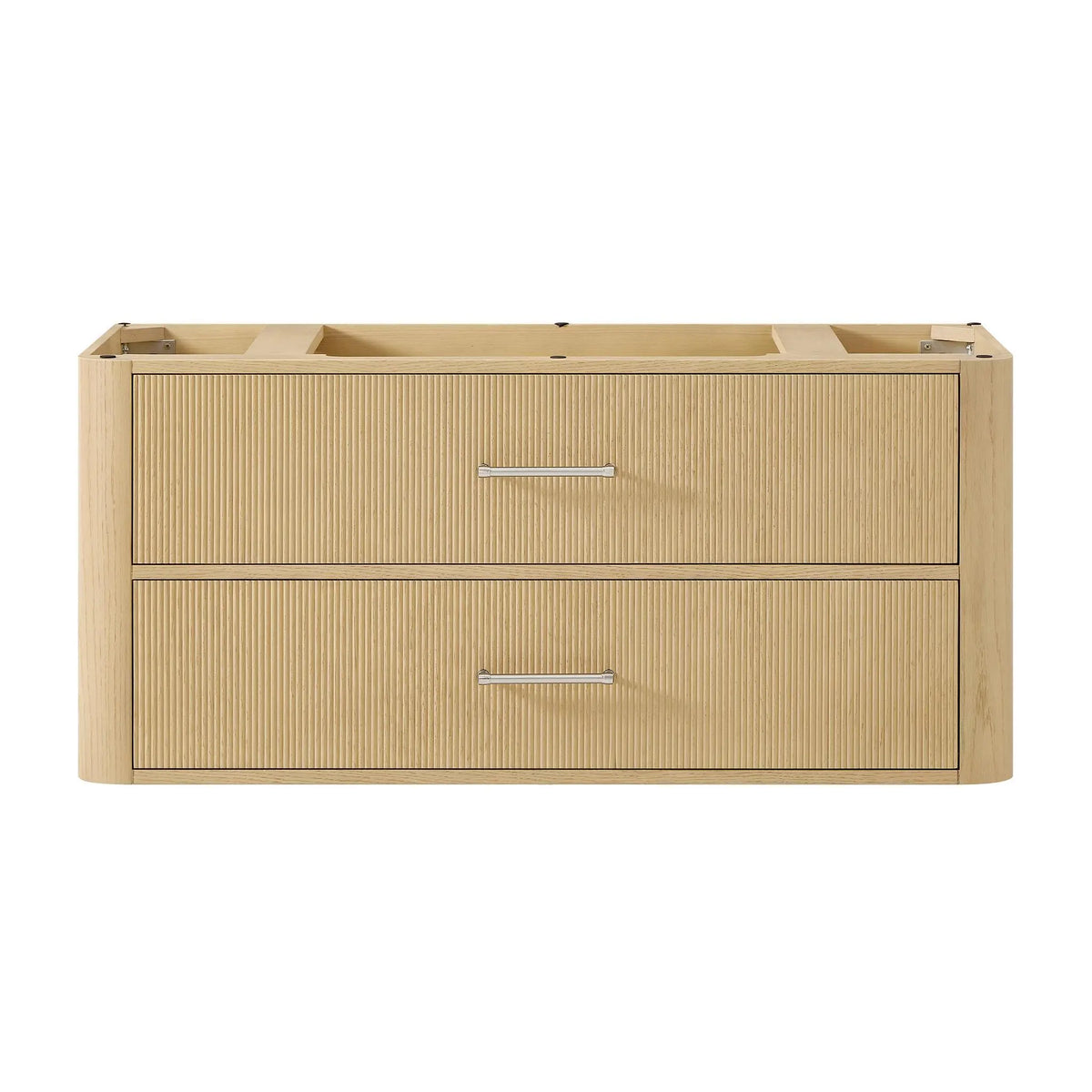 48" Francesca Single Wall Mounted Bathroom Vanity Scandinavian Oak Brushed Nickel Trim by wyndham View 21