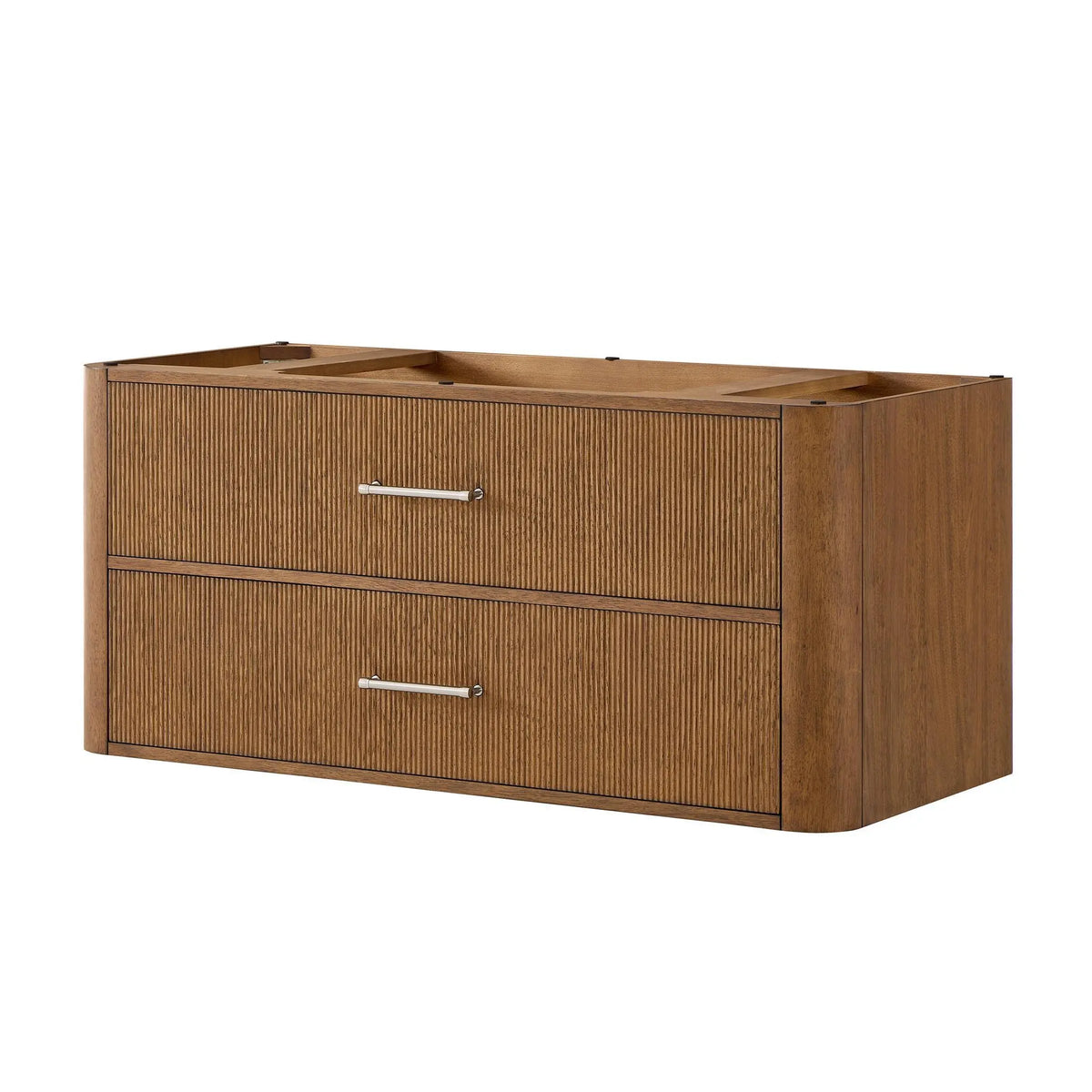 48" Francesca Single Wall Mounted Bathroom Vanity Toasted Walnut Brushed Nickel Trim by wyndham View 24