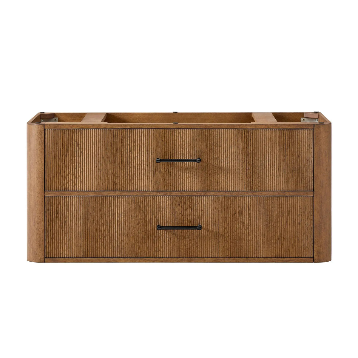 48" Francesca Single Wall Mounted Bathroom Vanity Toasted Walnut Matte Black Trim by wyndham View 21