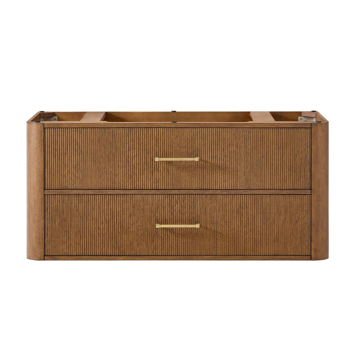 48" Francesca Single Wall Mounted Bathroom Vanity Toasted Walnut Satin Bronze Trim by wyndham View 21
