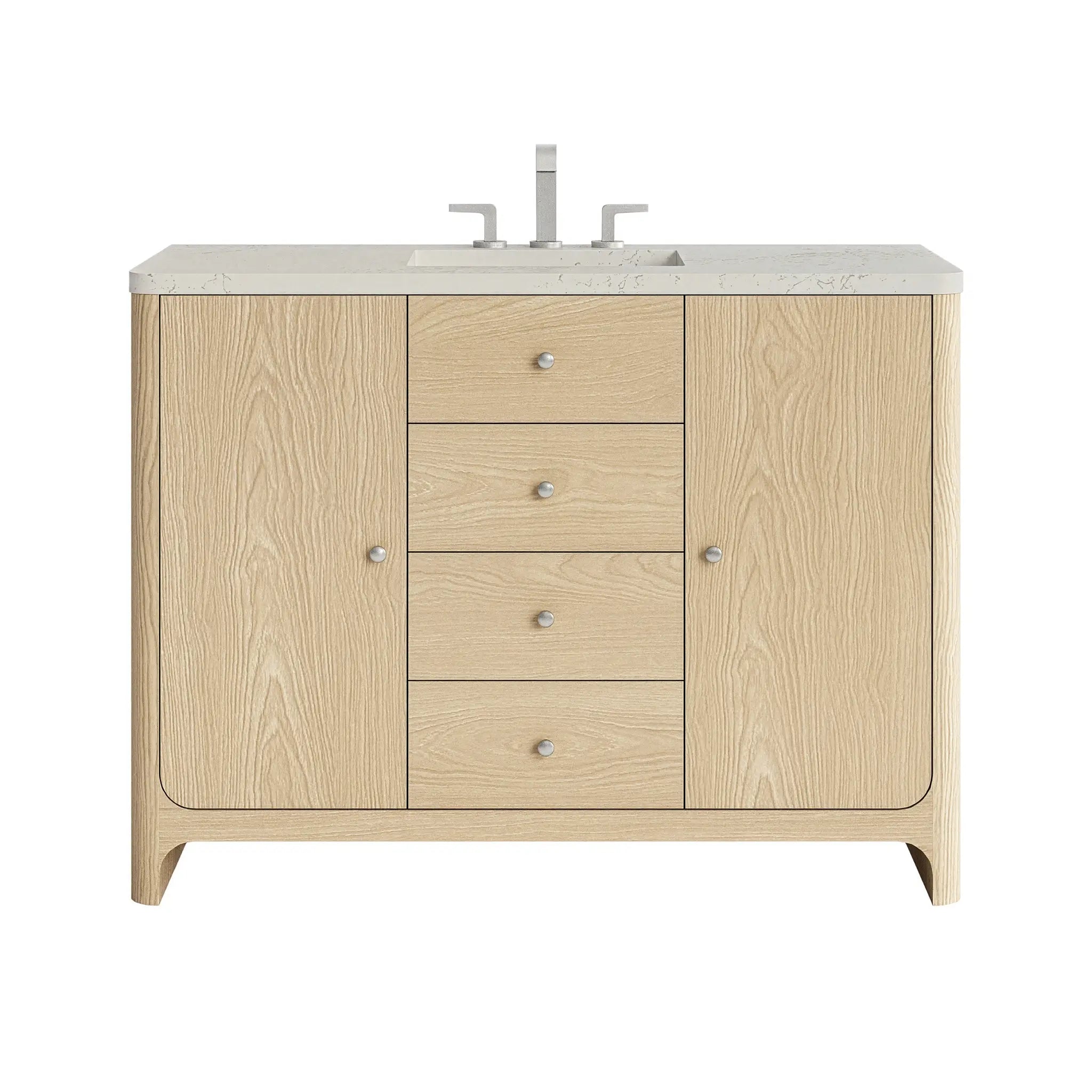 48 Gracyn Single Vanity In Coastal Driftwood Standard Siberian Silestone 8 Widespread 1