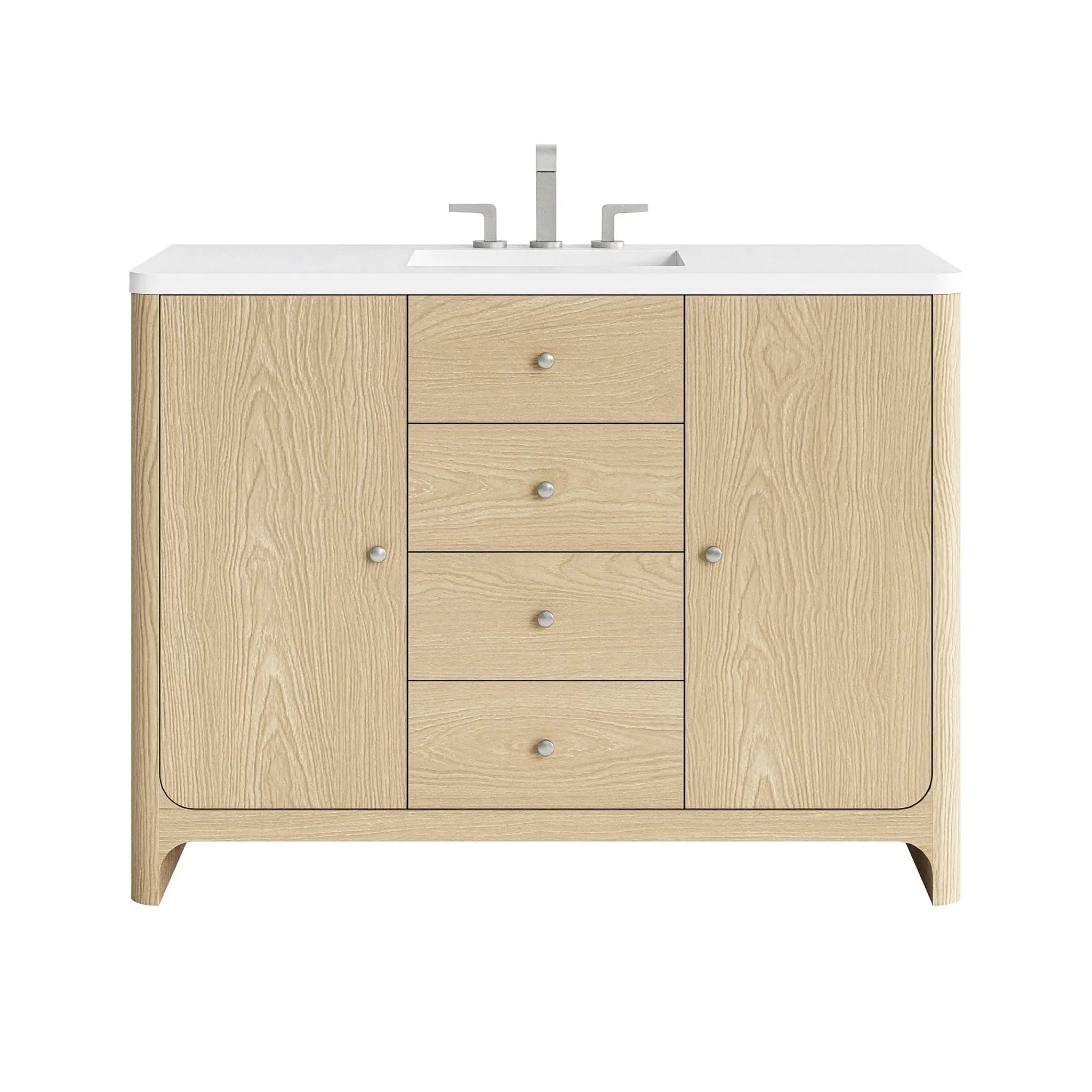 48 Gracyn Single Vanity In Coastal Driftwood Standard White Zeus Silestone 8 Widespread 1