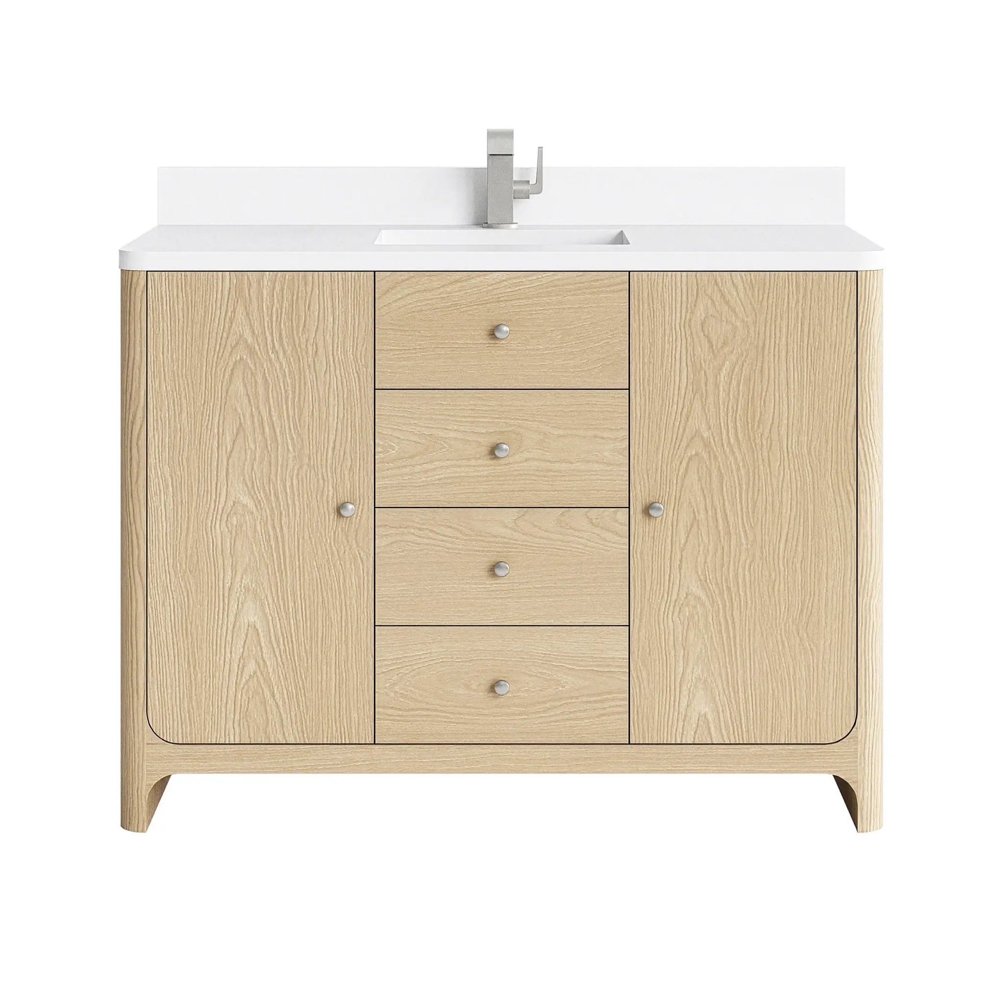 48 Gracyn Single Vanity In Coastal Driftwood Standard White Zeus Silestone Single Hole 1